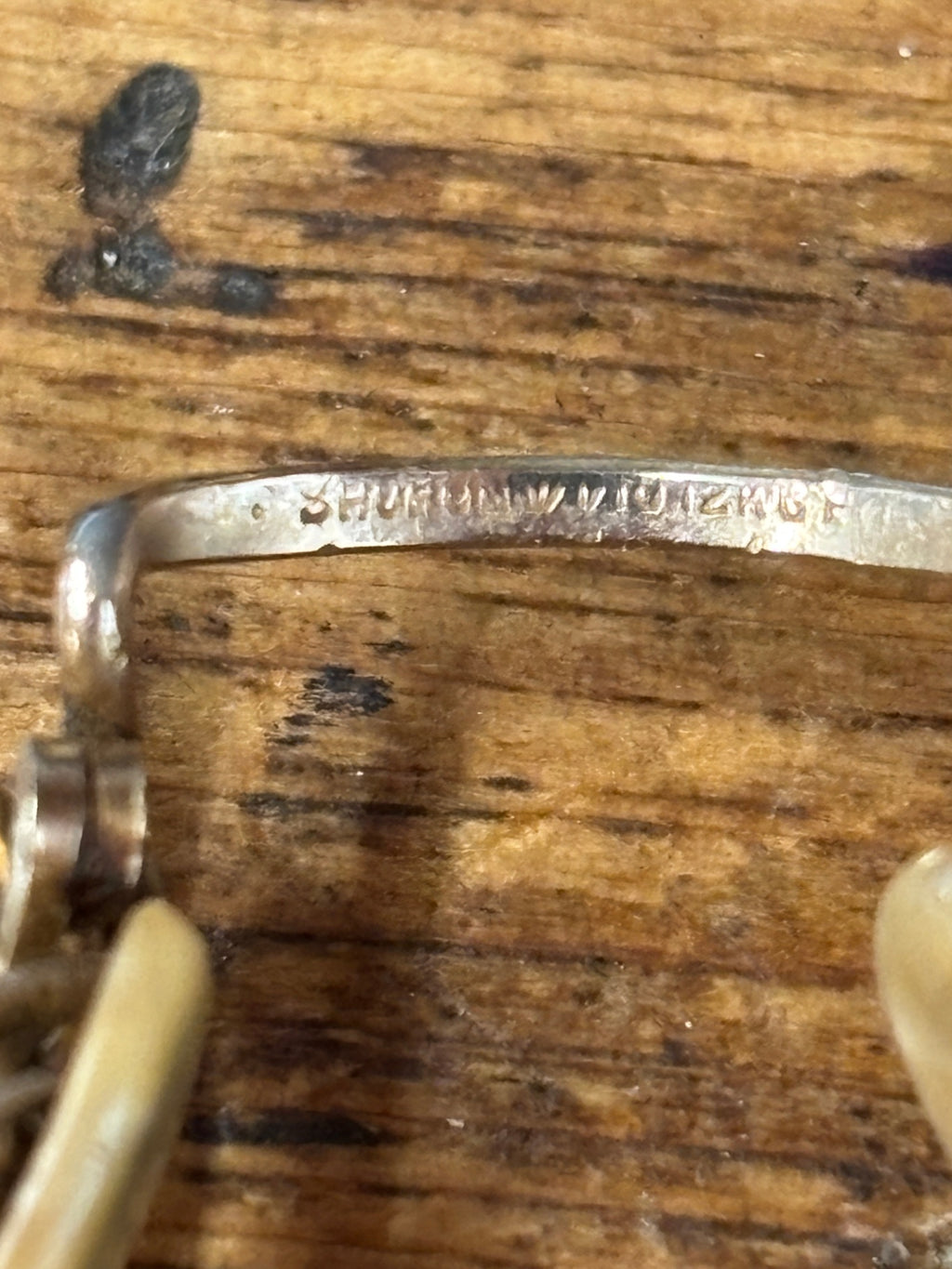 Shur-On Wurzburg Optical Co antique rimless pince-nez eyeglasses