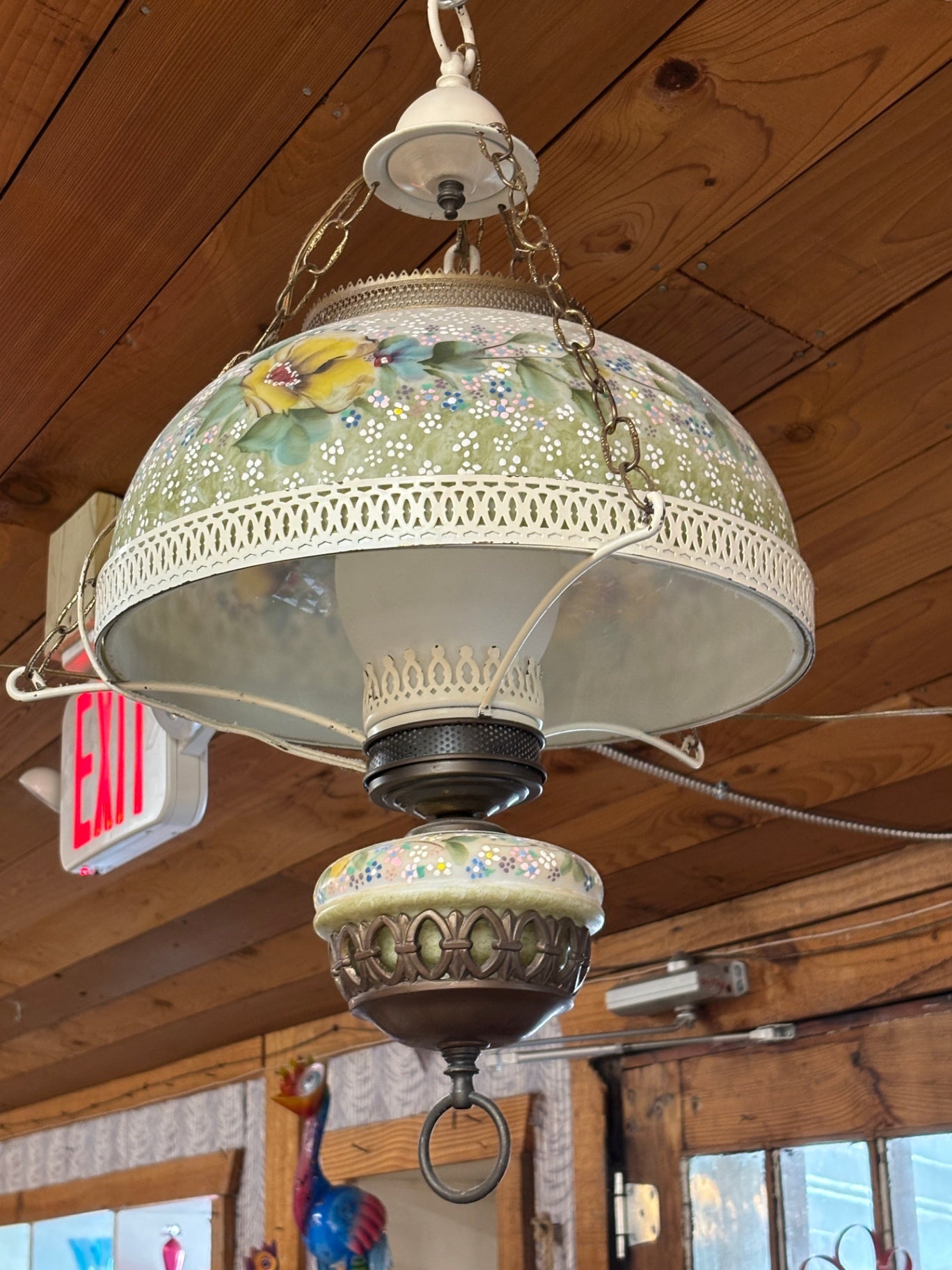 Vintage Hanging Hurricane Lamp Electric