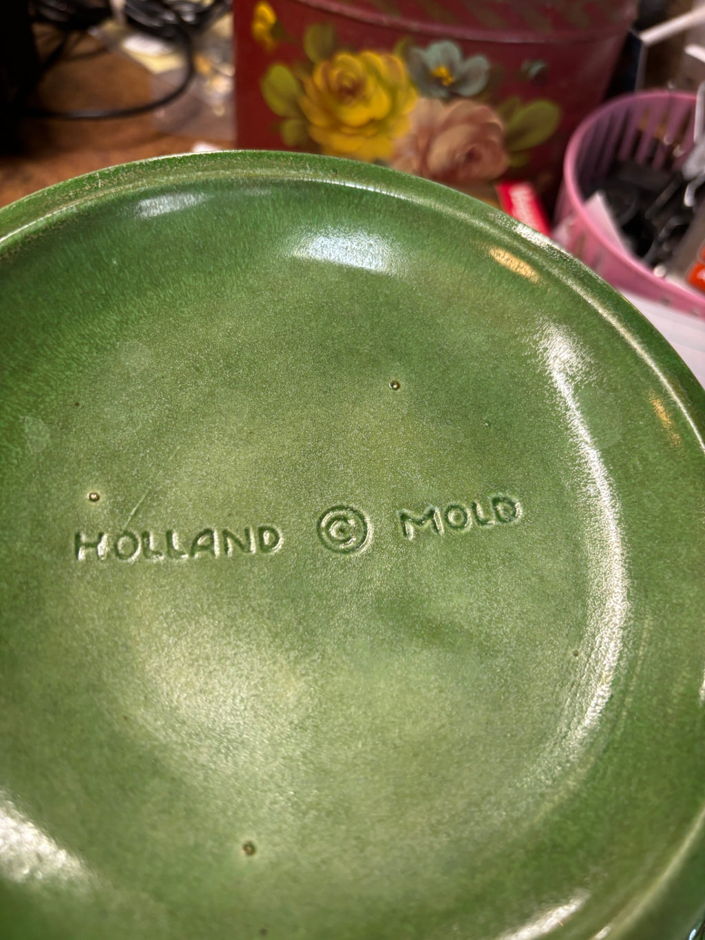 Holland Mold Green Cabbage Bowl With Lid