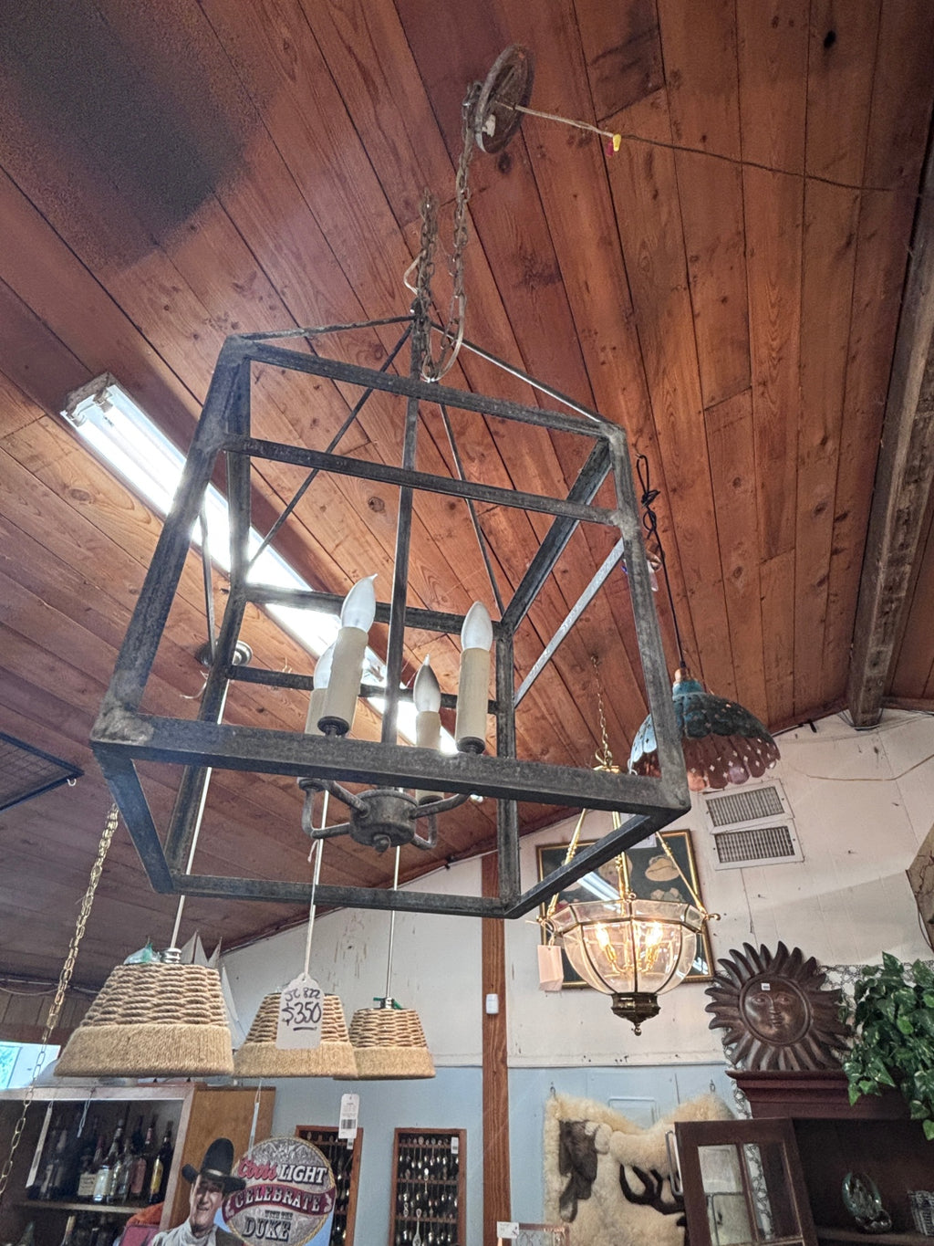 Open Frame Chandelier with 4 lights Metal