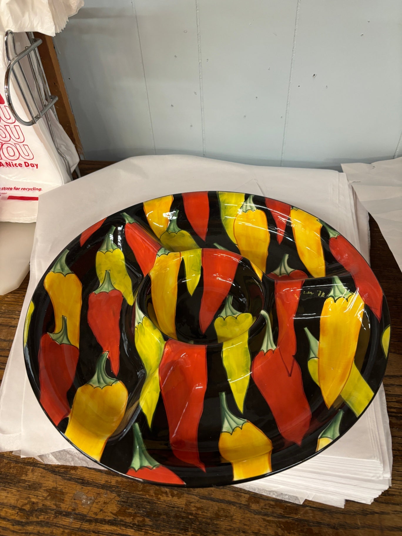 Caliente" Ceramic Veg & Dip Plate
