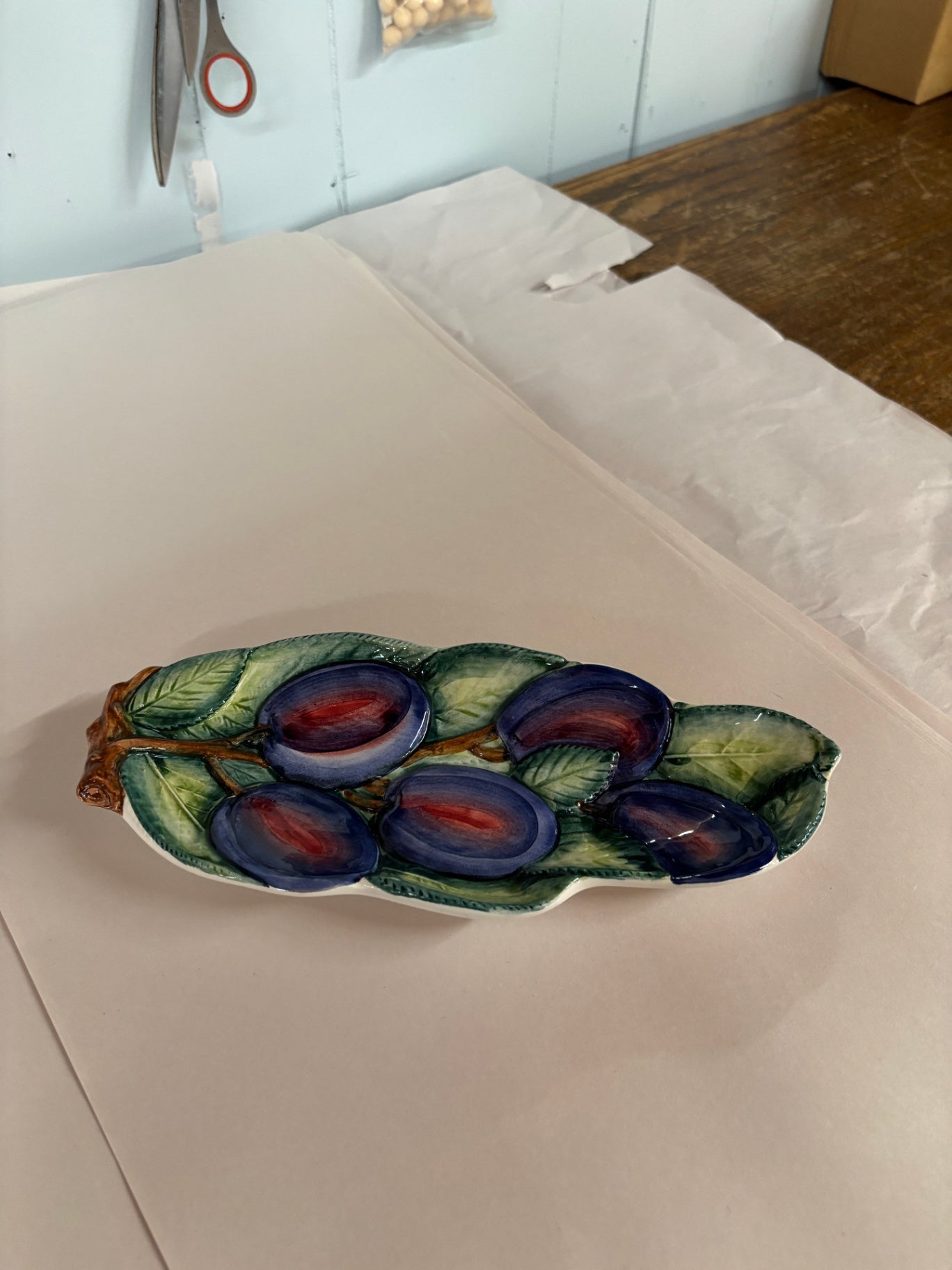 Lovely 10" Long Italian Snack/Candy Tray Big Grapes