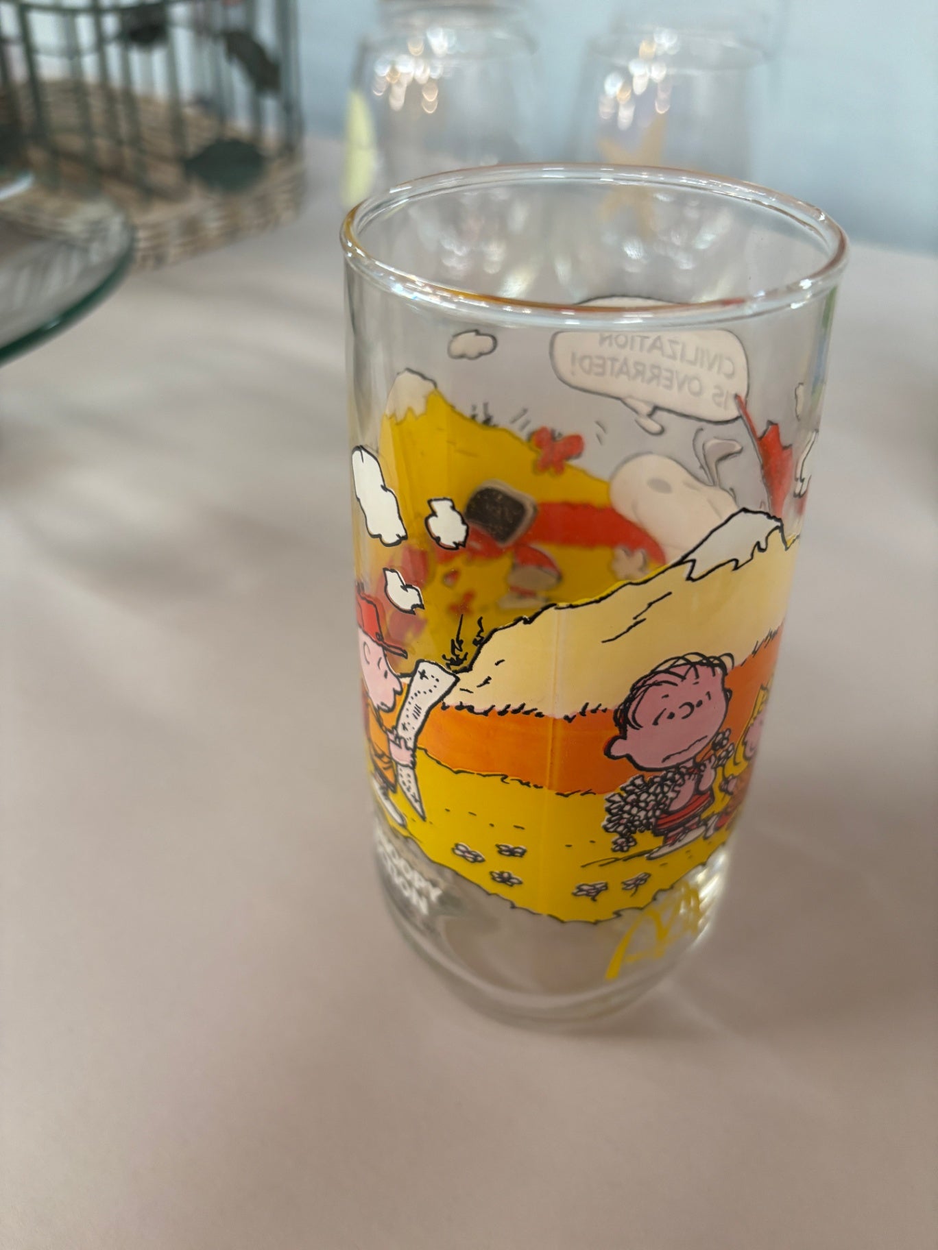  1983 McDonald's Peanuts "Camp Snoopy" glass 