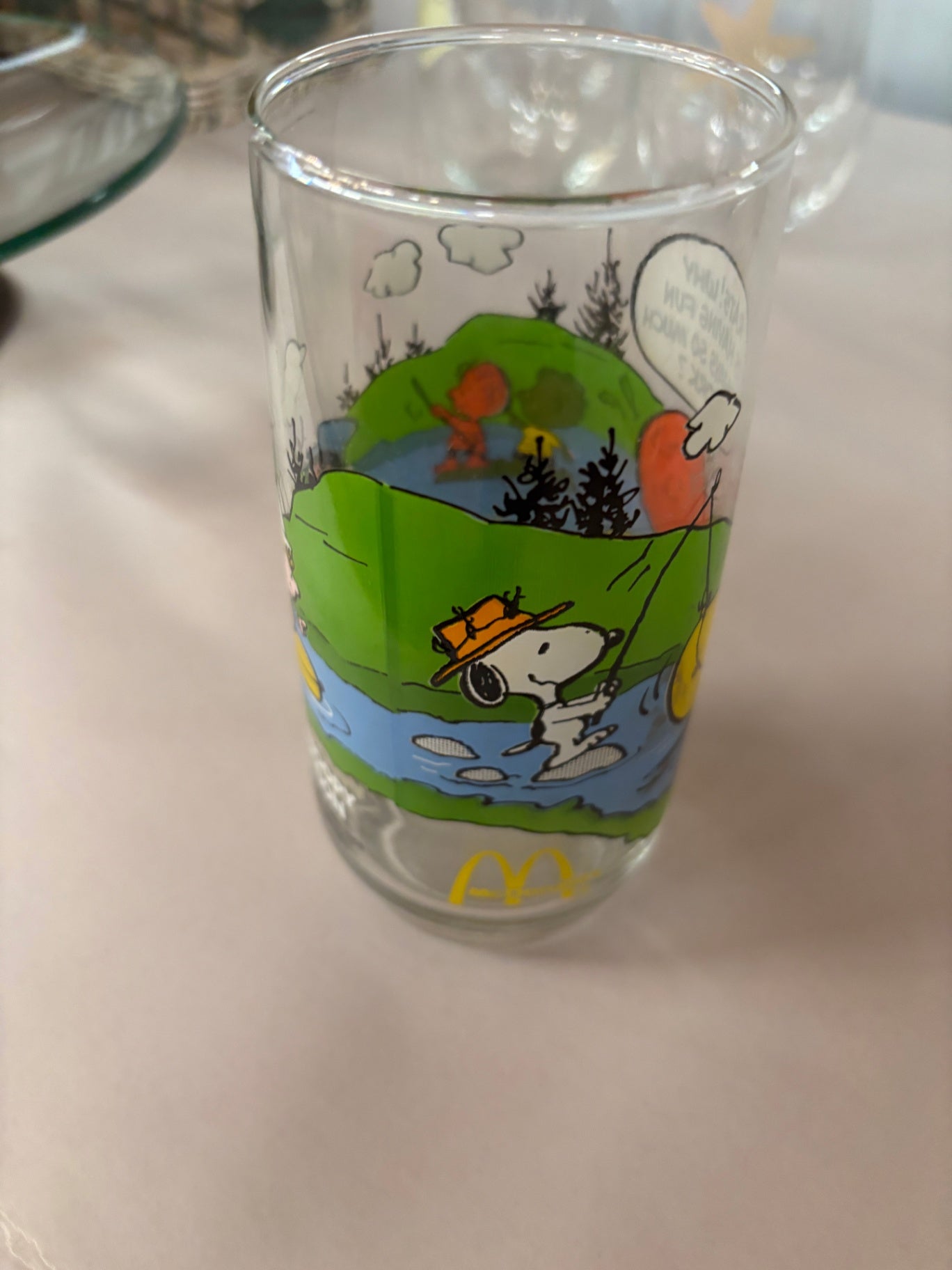 Vintage McDonalds Peanuts Charlie Brown Collectible 12oz Drinking Glass