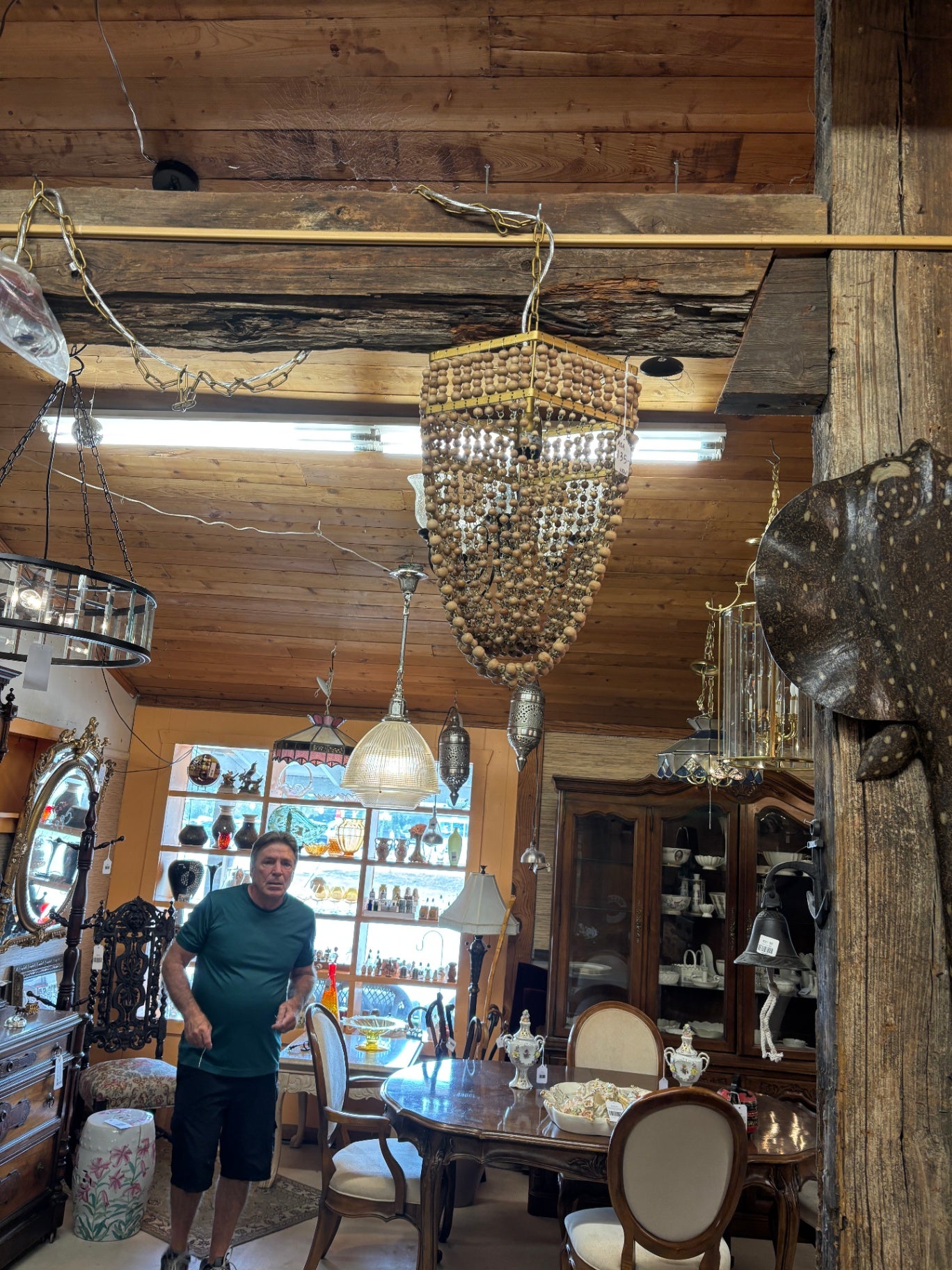 Wood Bead Chandelier