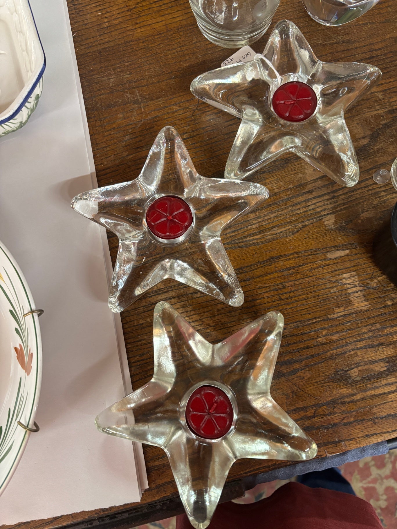 Set of 3 Glass Starfish Candle Holder
