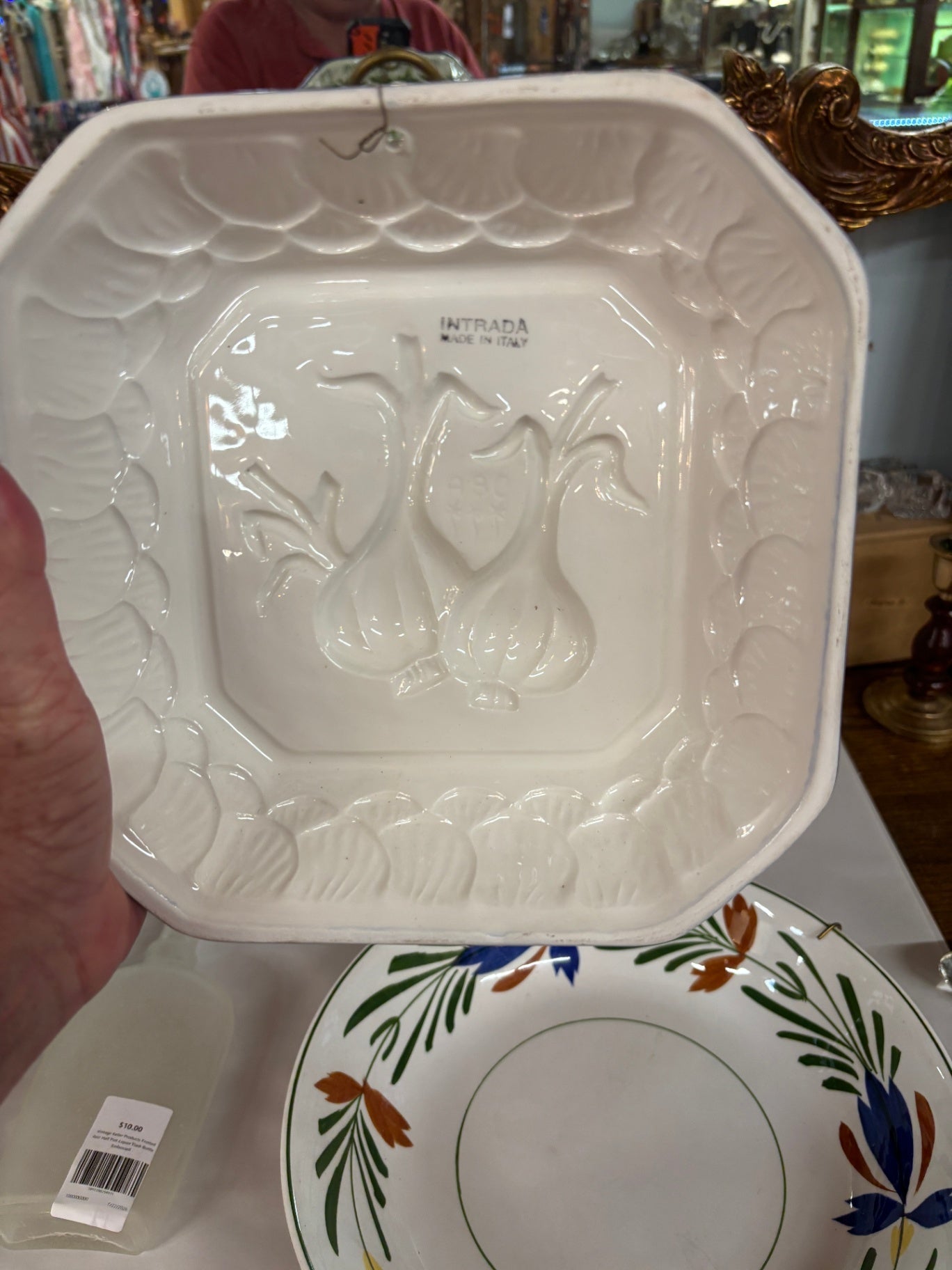 Vintage Intrada Italy Hand Painted Garlic Wall Plaque Trivet – Signed Lucia