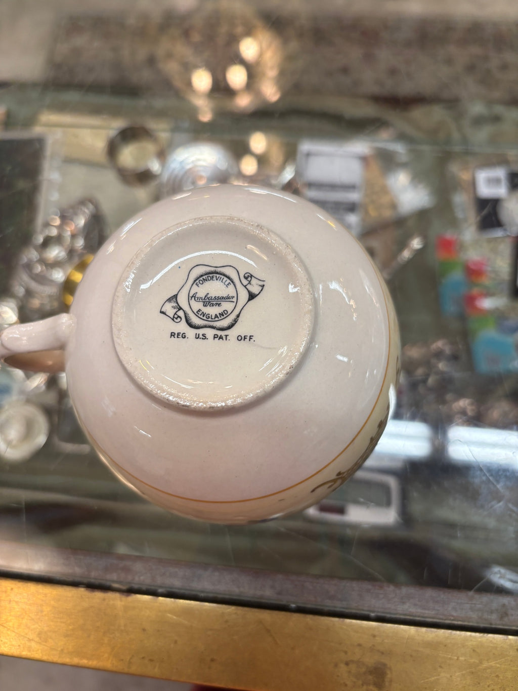 Ambassador Ware teacup made by Fondeville Pottery