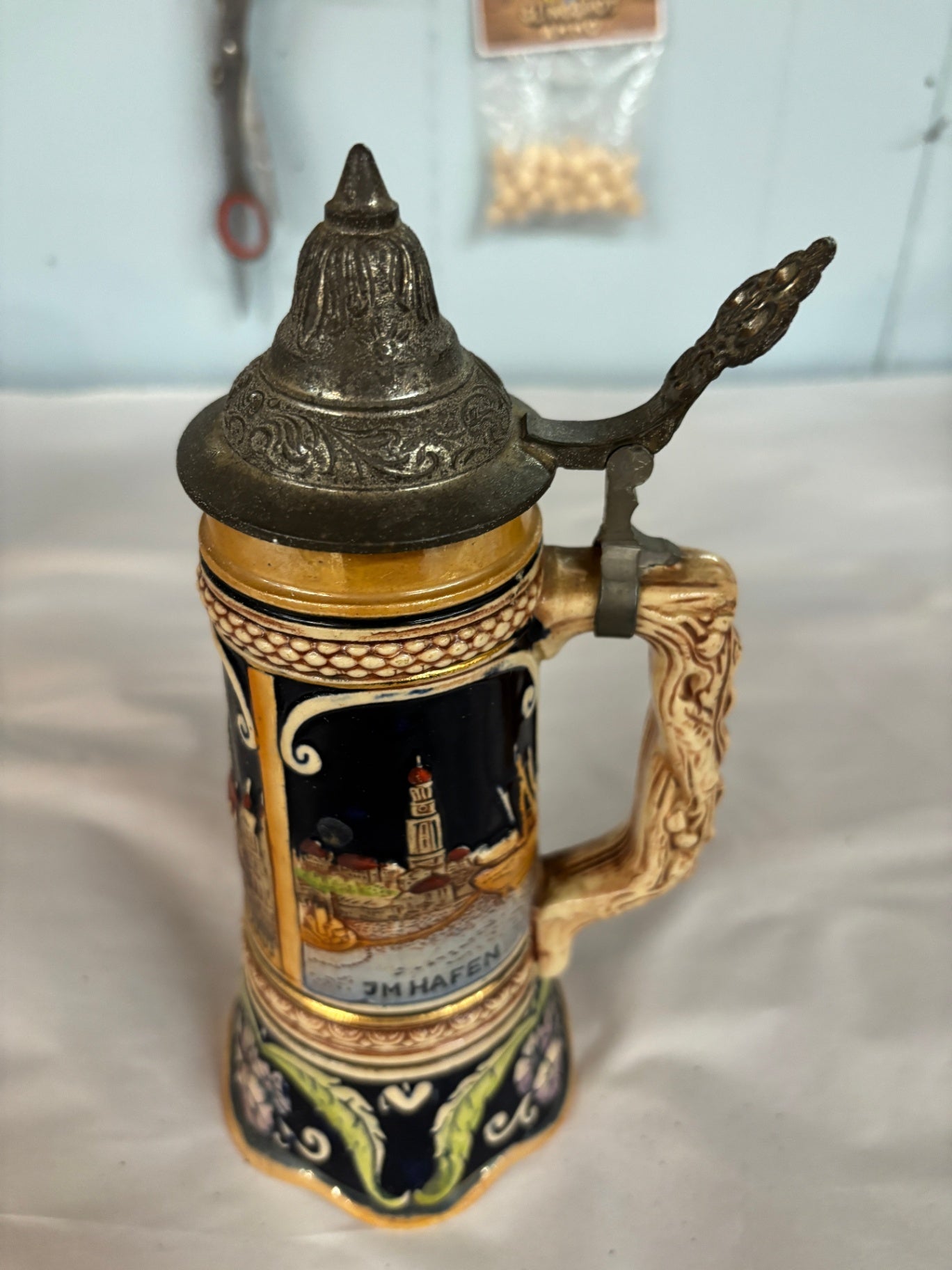 Gerz West Germany lidded beer stein