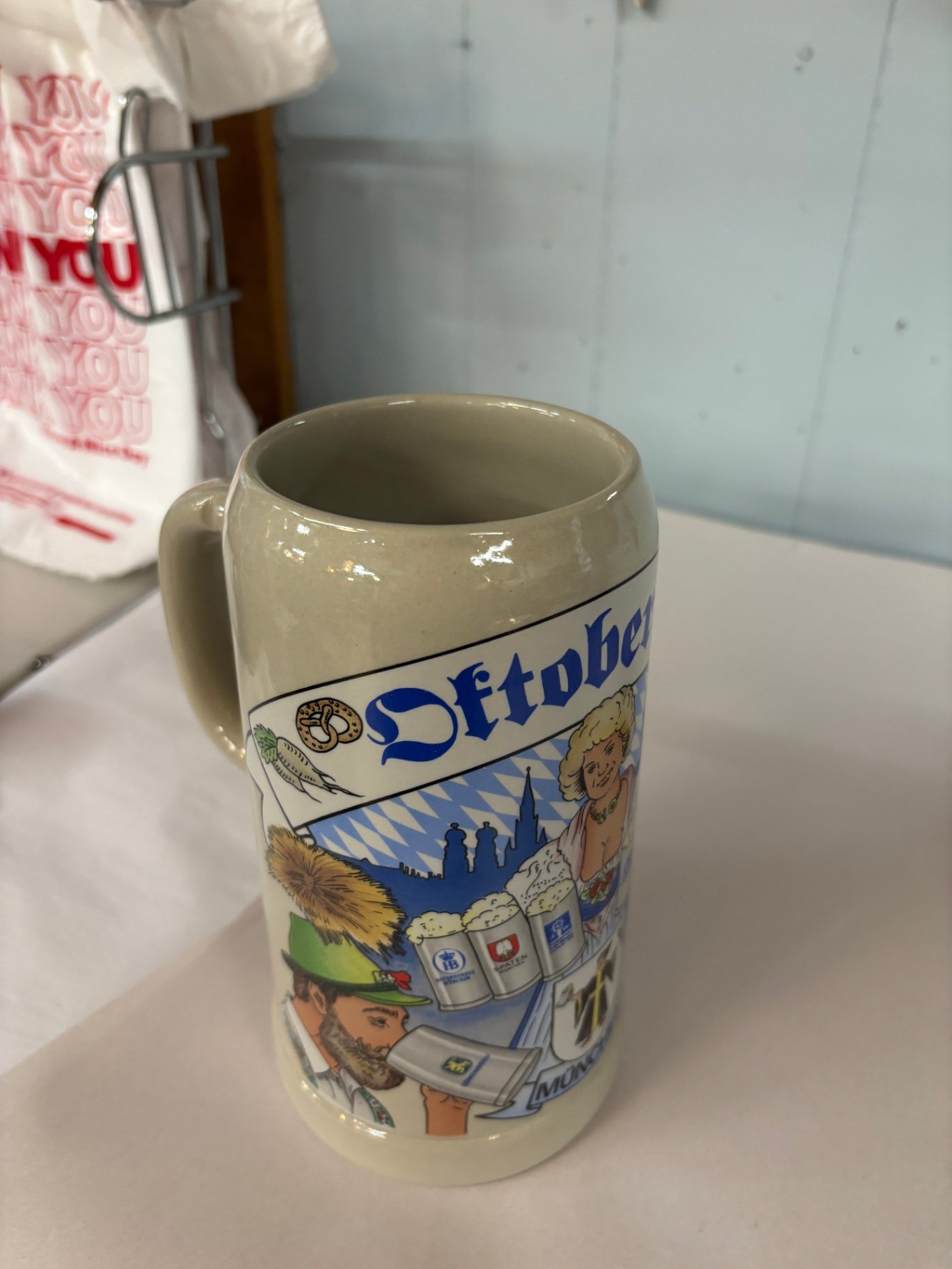 Vintage Oktoberfest Munchen Beer Stein 1L Gerz Germany 1980's Mug Octoberfest