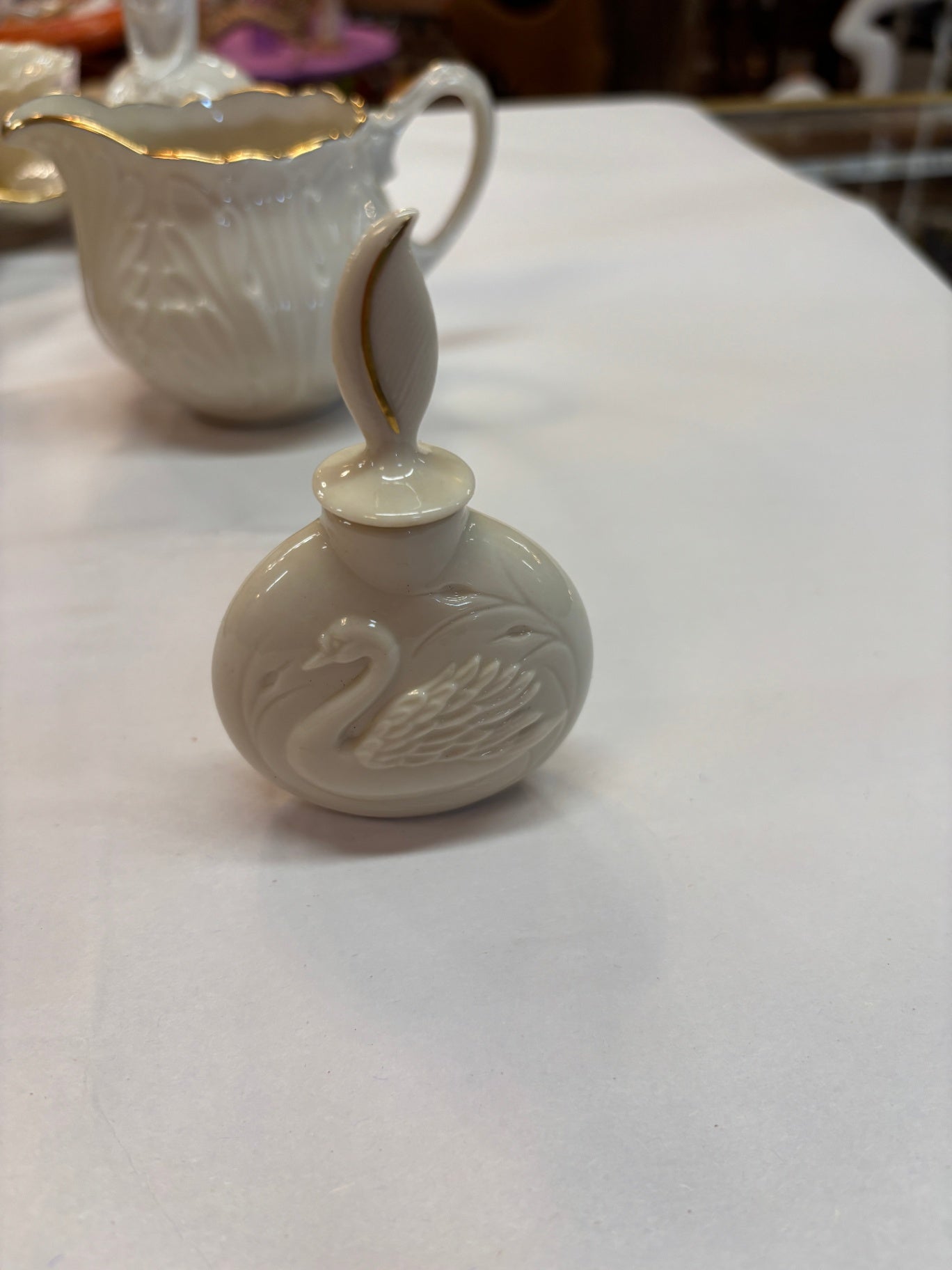 Vintage Lenox Fine China Swan Collection Perfume Bottle With Stopper