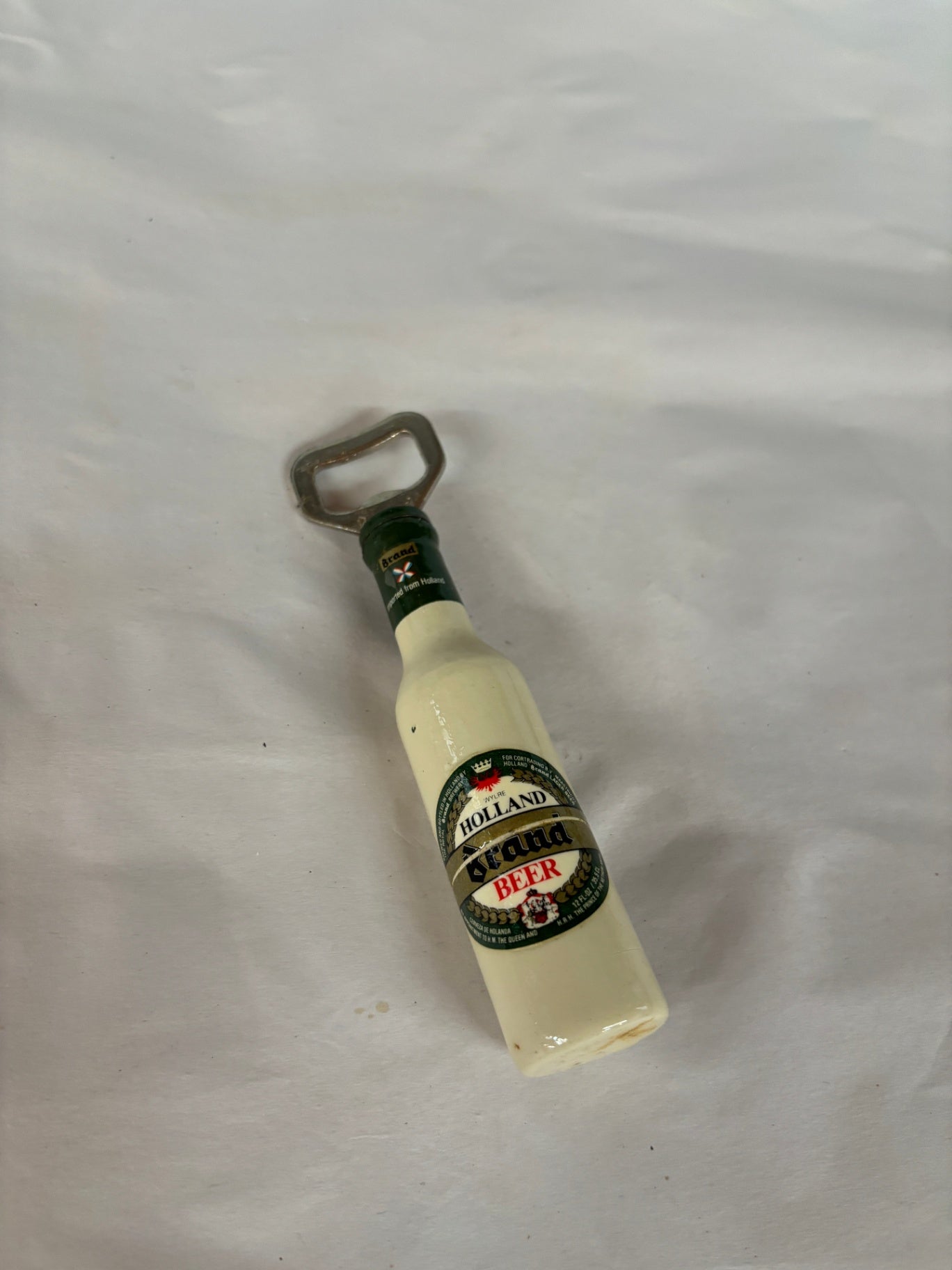 Vintage Wylre Holland Brand Beer Bottle Opener Bottle Shaped Wood Breweriana
