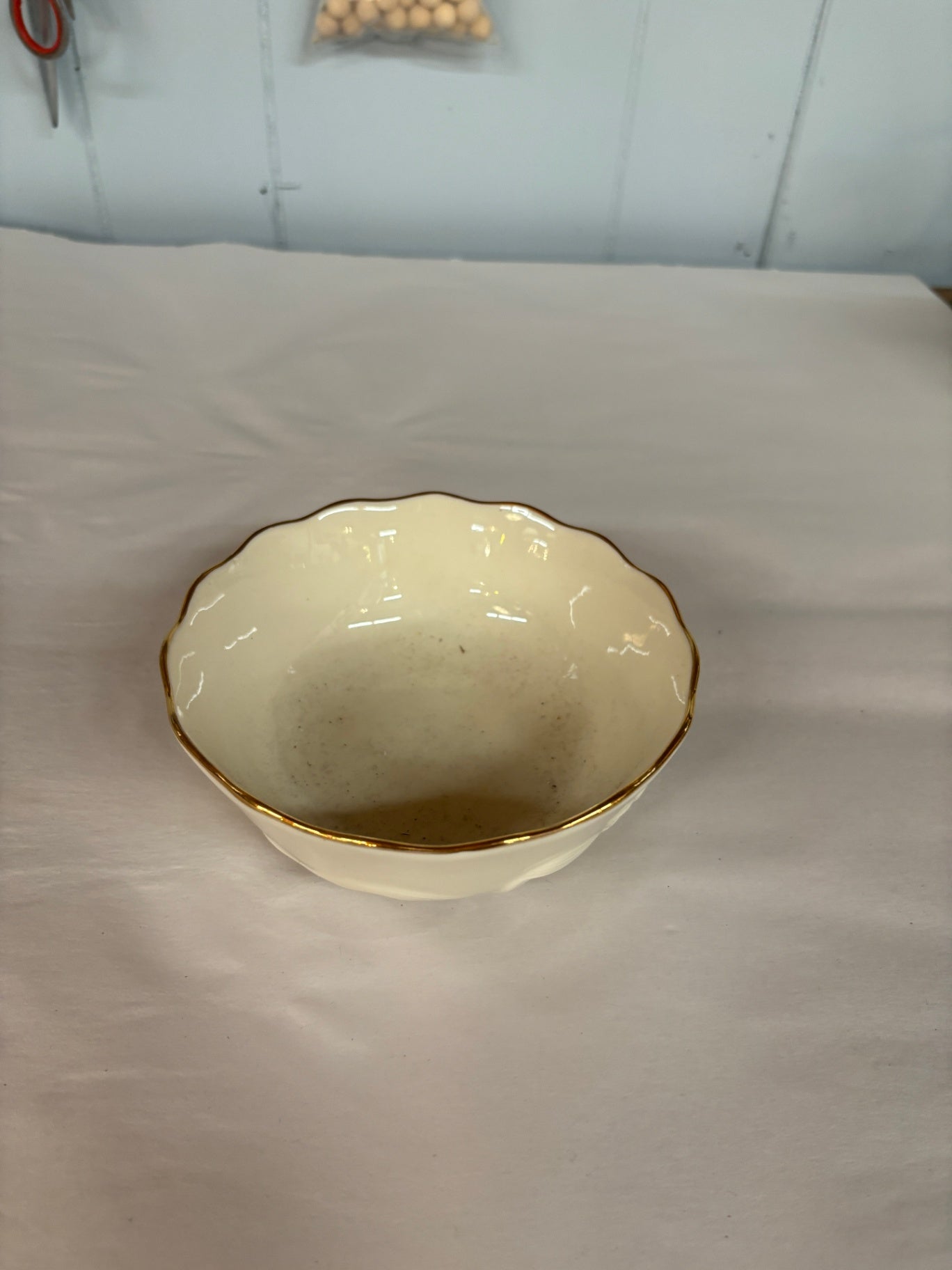 Vintage Lenox Rose Blossom Bone China Bowl, Gold Trim