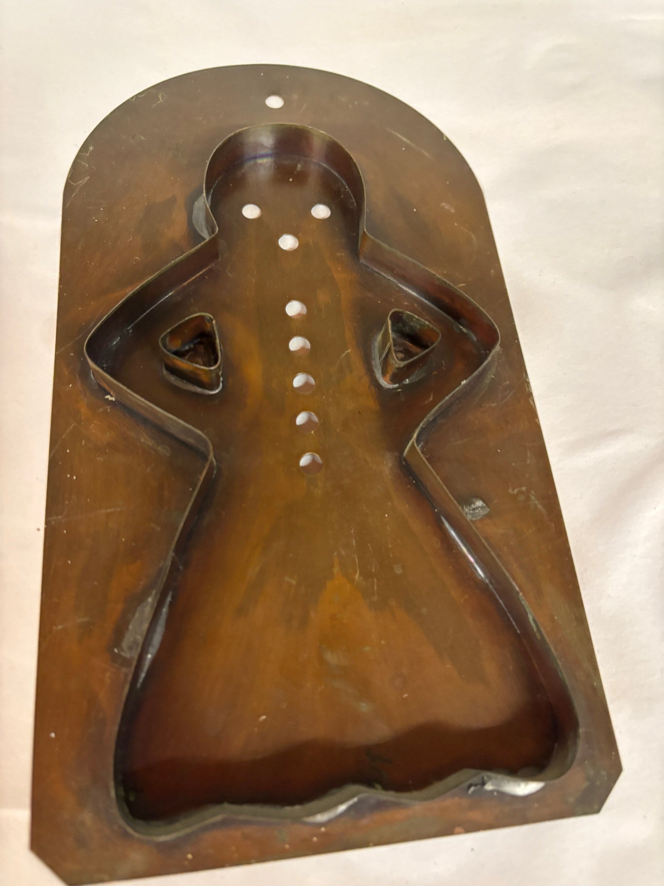 Vintage Pfaltzgraff Village Solid Copper Cookie Cutter GINGERBREAD WOMAN,