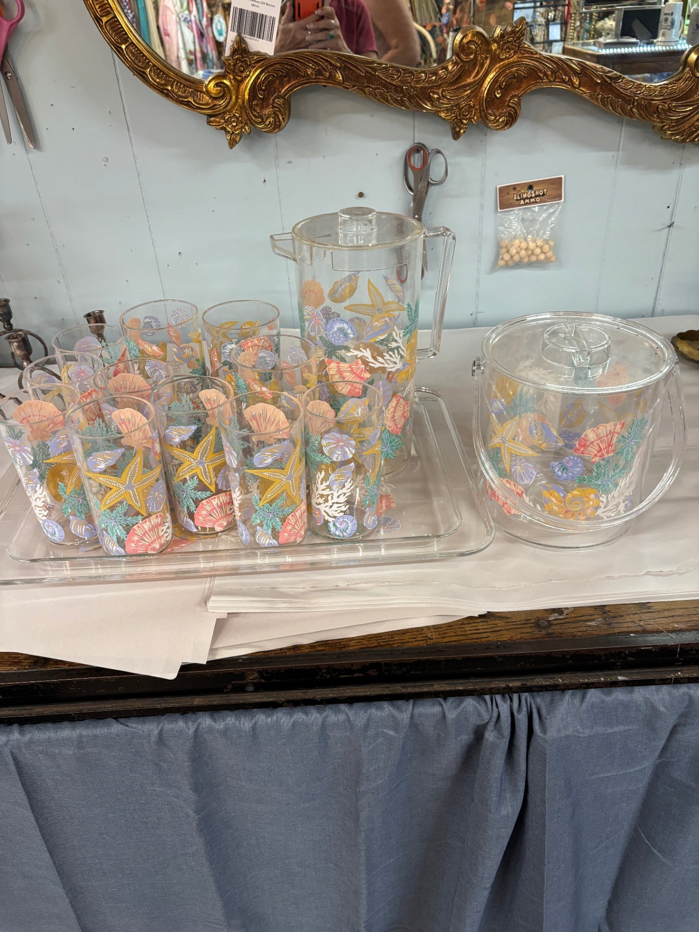 Seashell Acrylic Drinkware Set