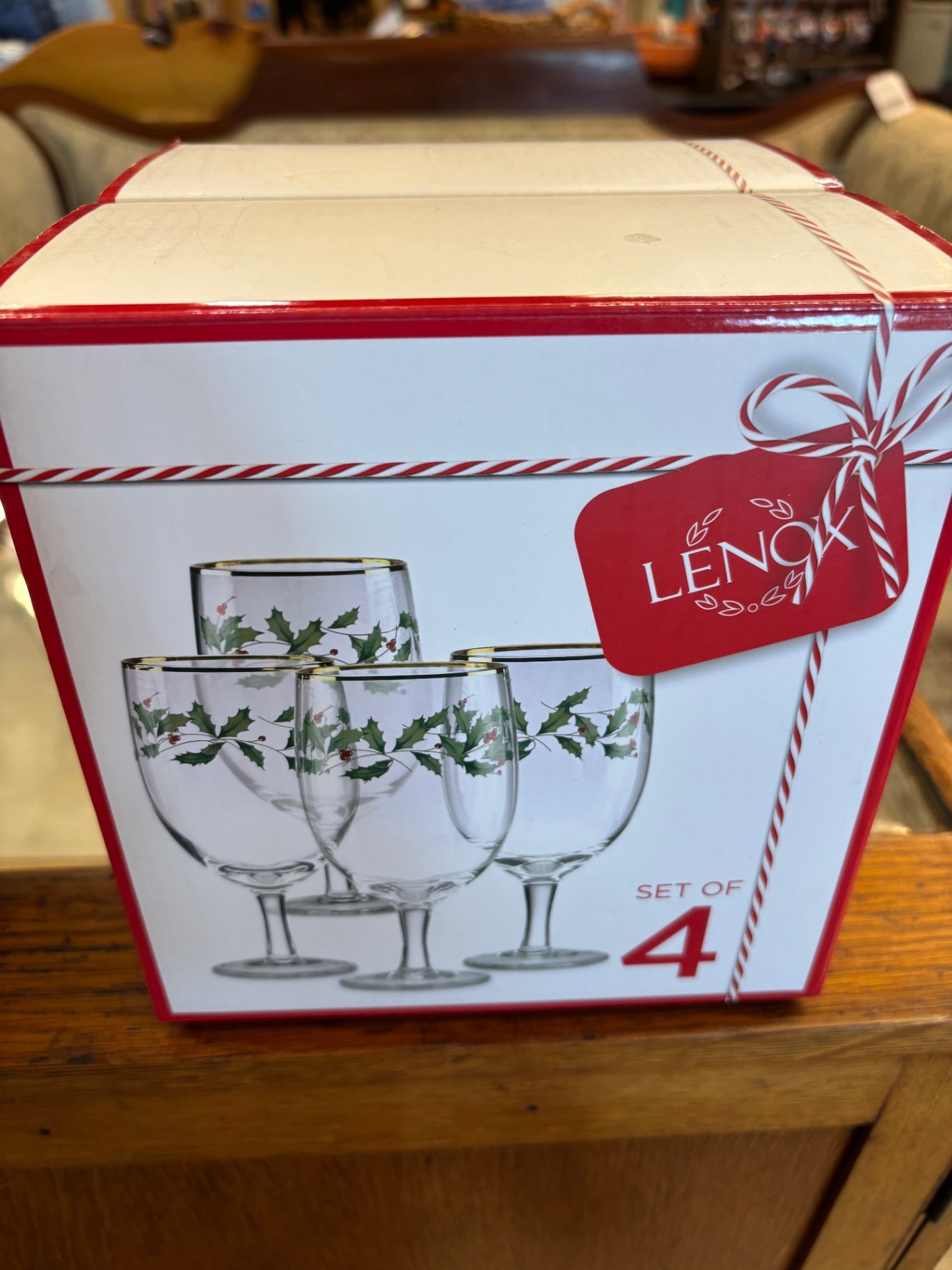 Lenox Holiday Iced Beverage Glass-24k Gold Lining- Set of 4-