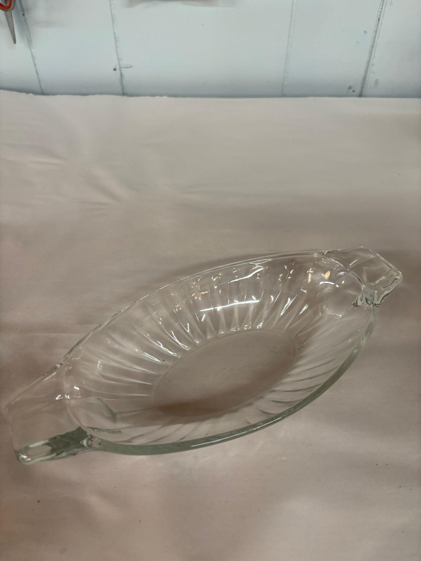Vintage Clear Ribbed Relish Dish
