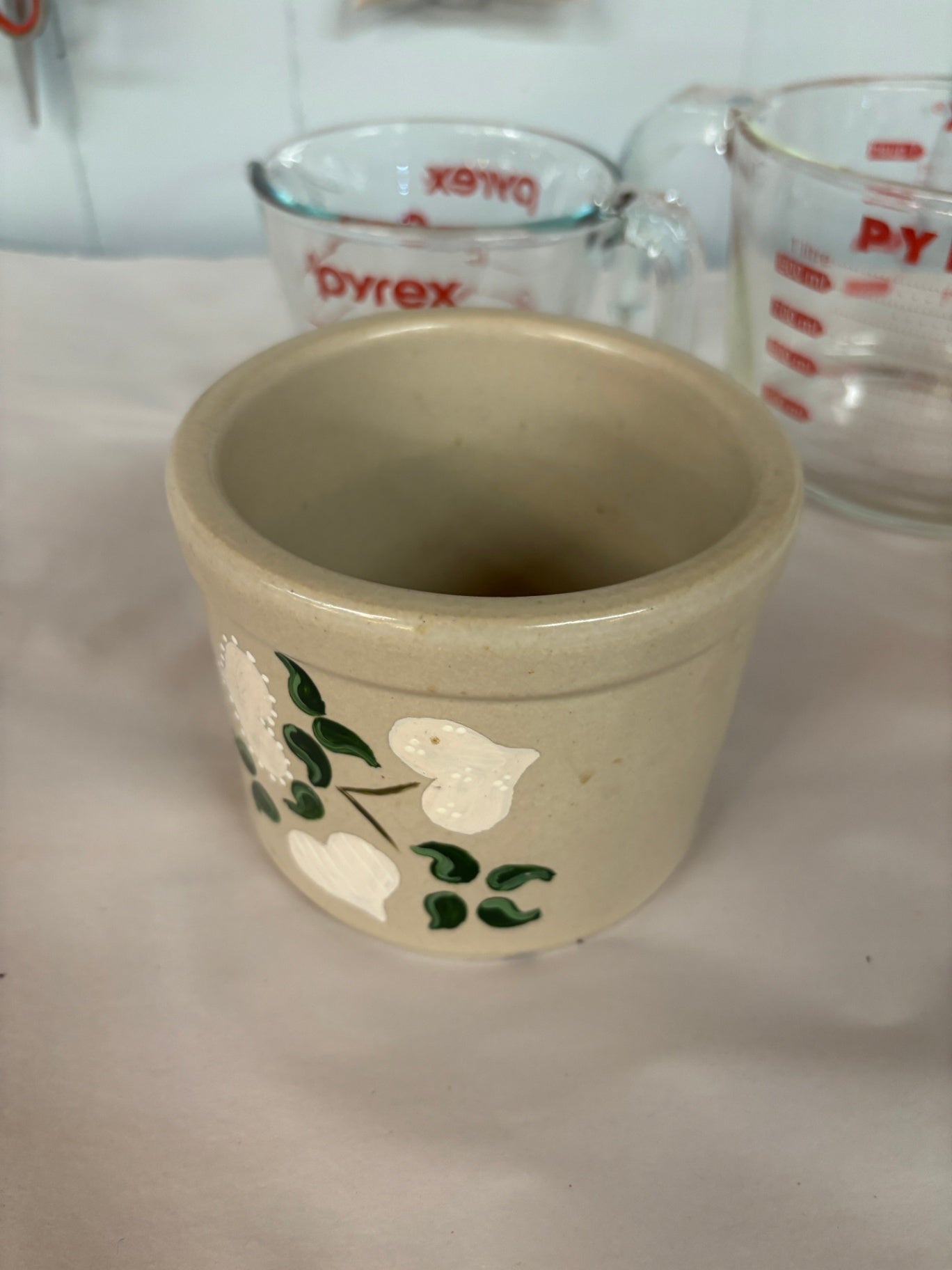 Pottery R.R.P. CO ROSEVILLE OHIO USA 4” Stoneware Crock