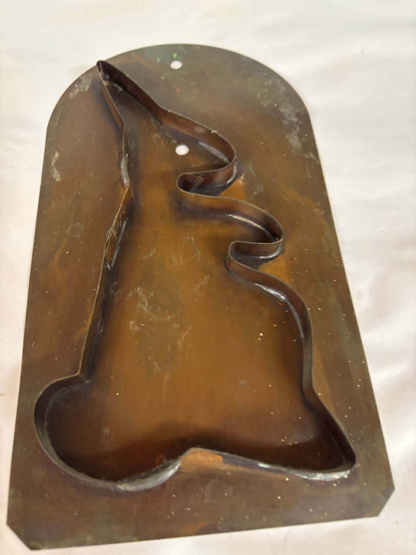 Copper Metal 5.5X10" Rabbit Wall Hanging Figurine