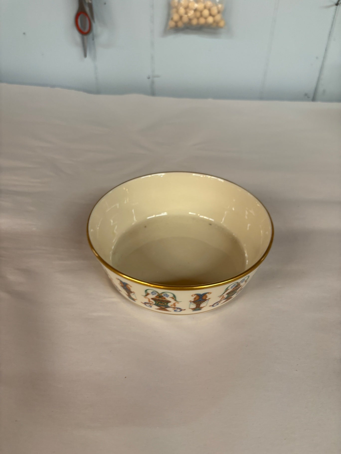 Lenox Individual Salad Bowl Lido Porcelain 24K Gold Rim Handpainted EUC Vintage