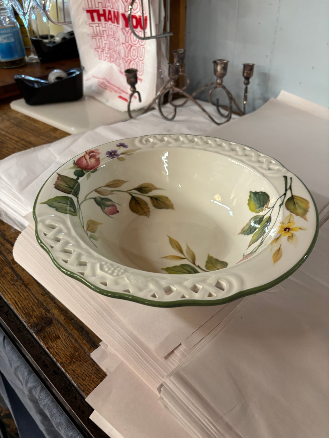 Cut Flower Reticulated Bowl