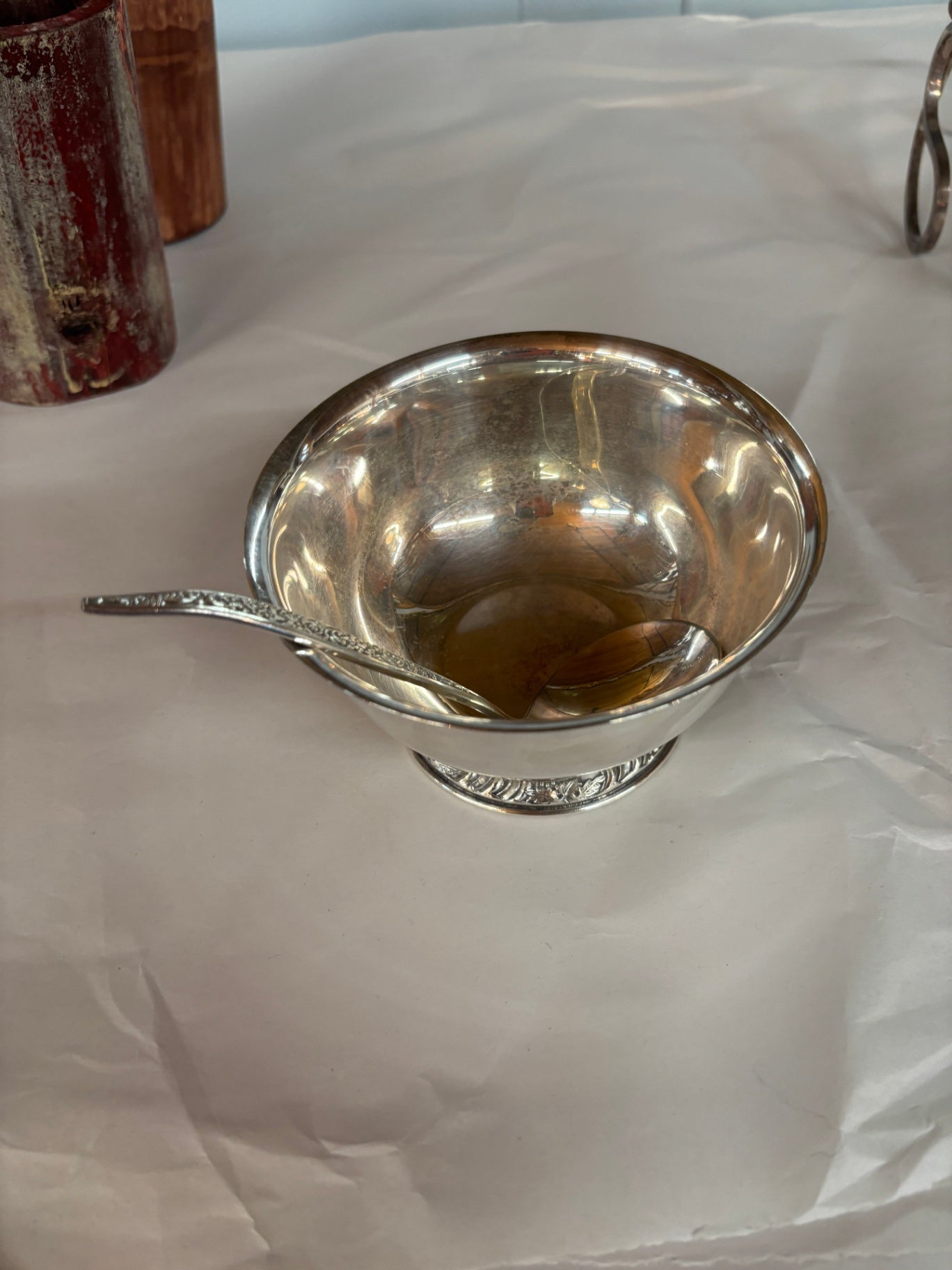 Bowl And Spoon Silver Plated
