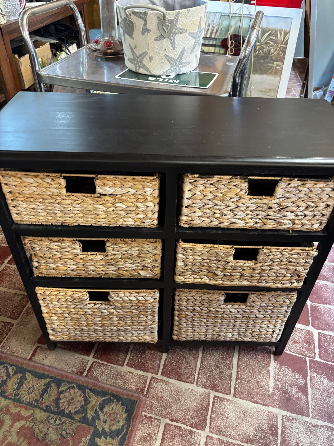 6 Drawer Storage With Wicker Baskets