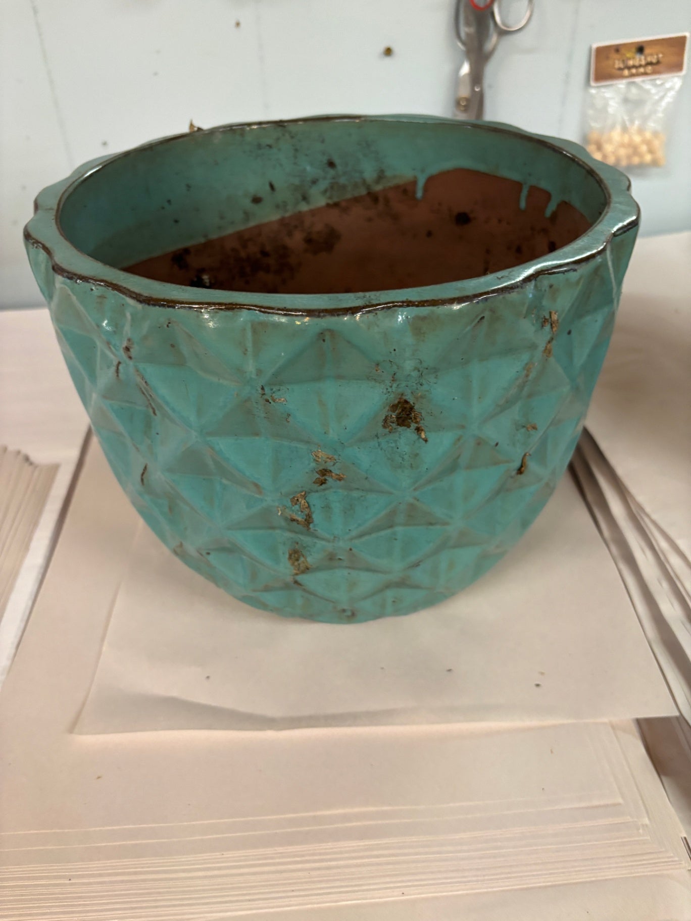 Large Turquoise Planter