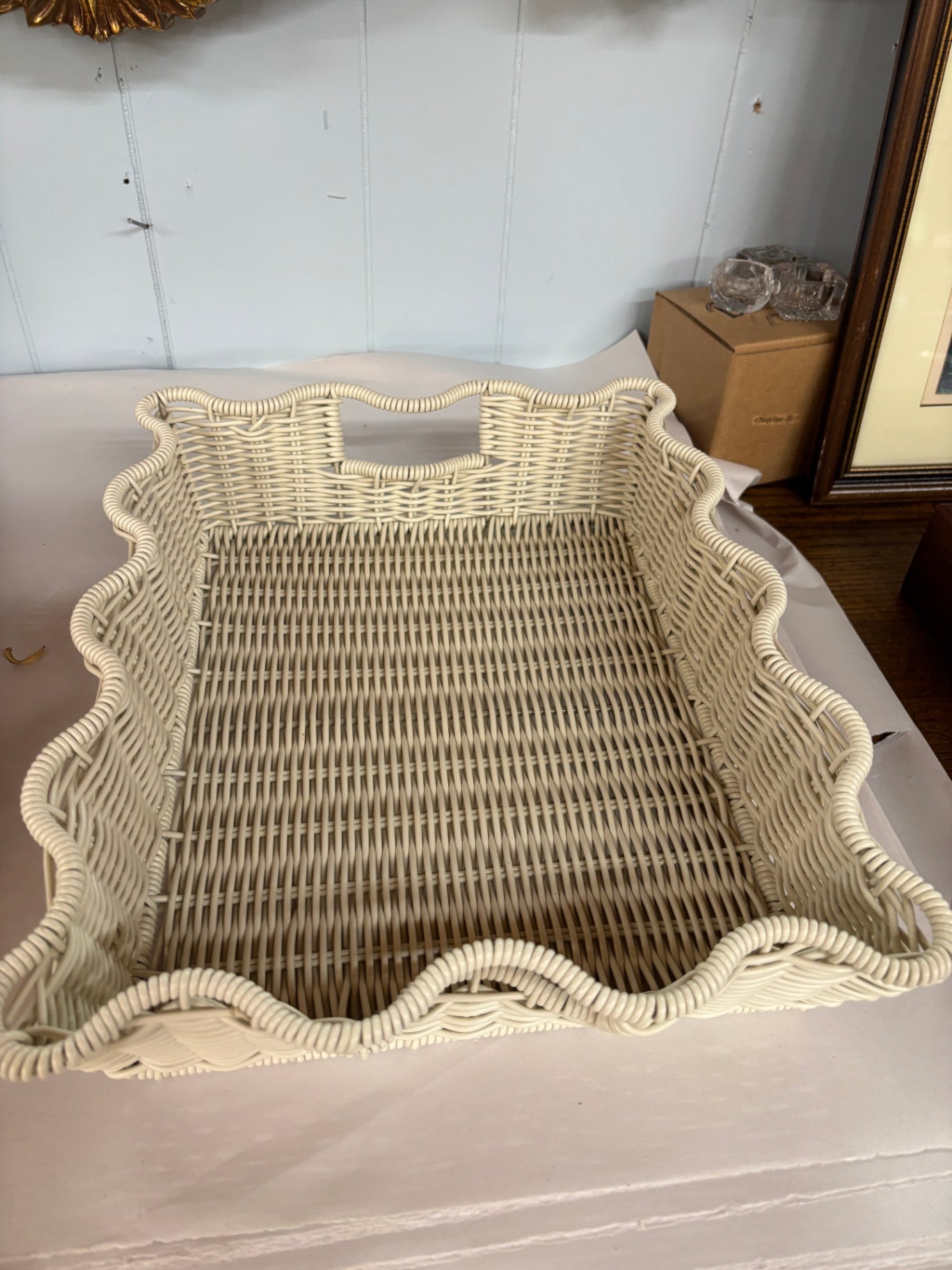 Faux Wicker Basket