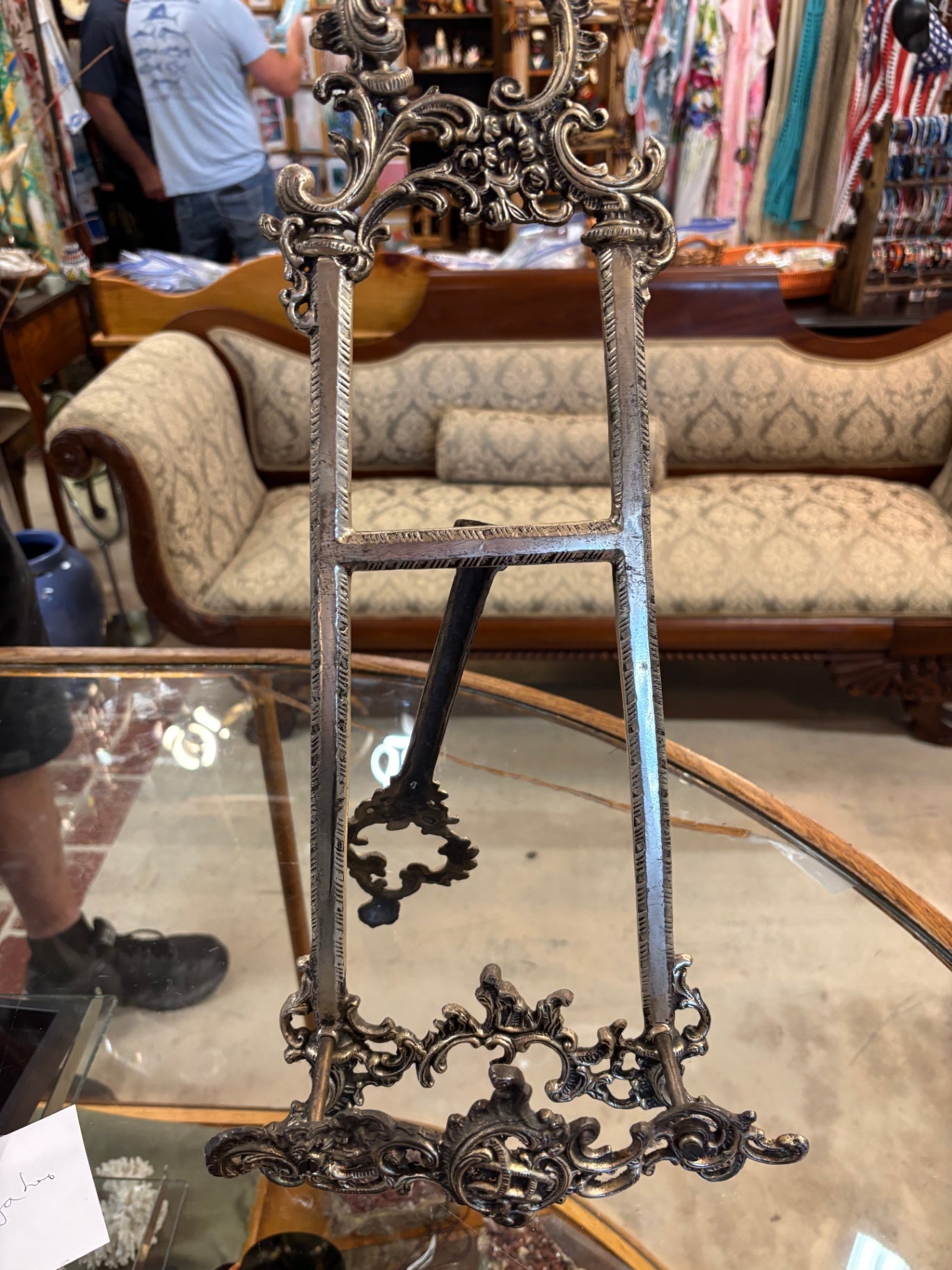 Brass Vintage decorative Plate / Photo / Display Stand easel made in Italy