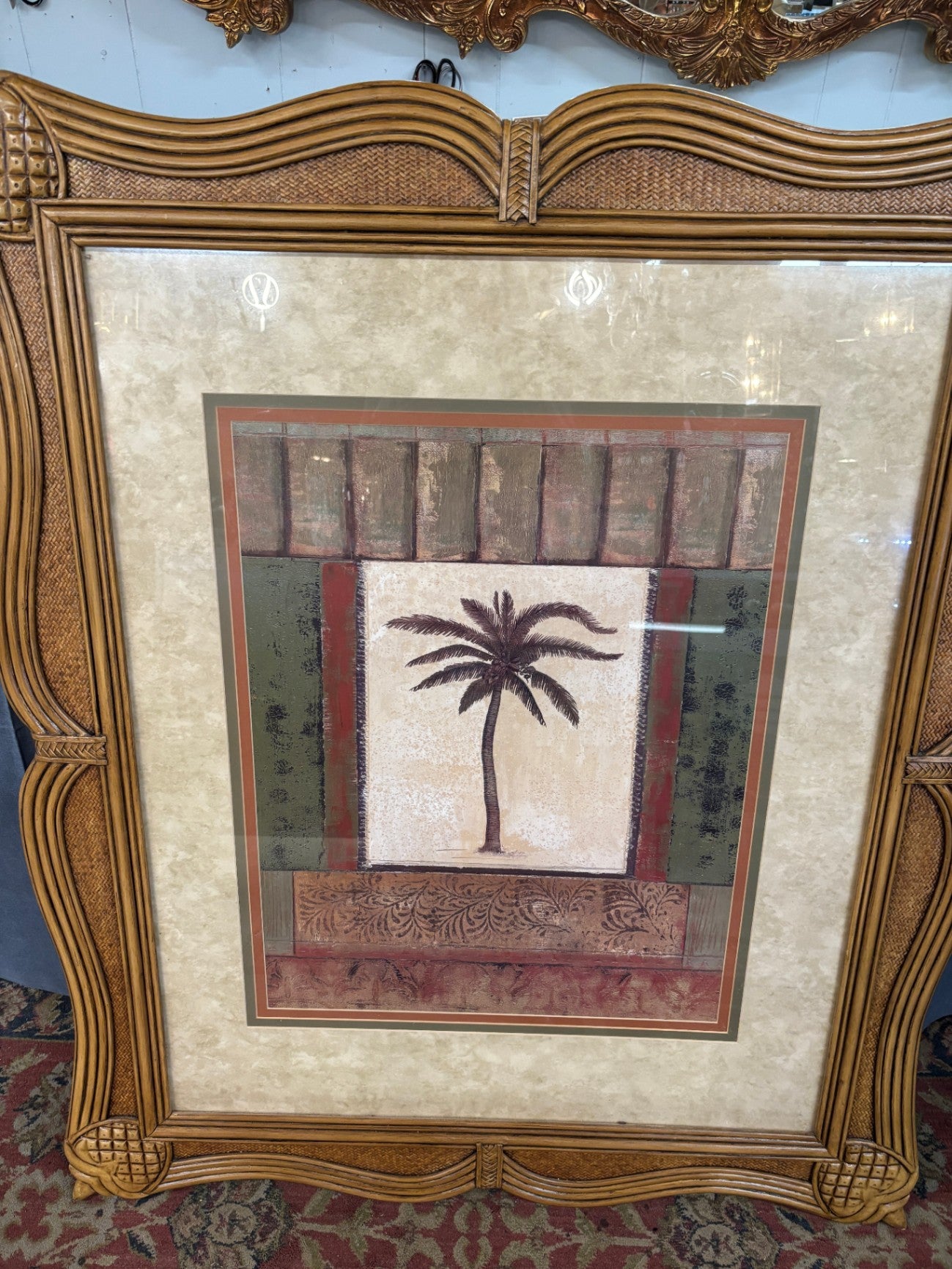 Palm Tree Art with Pineapple Frame Very Large
