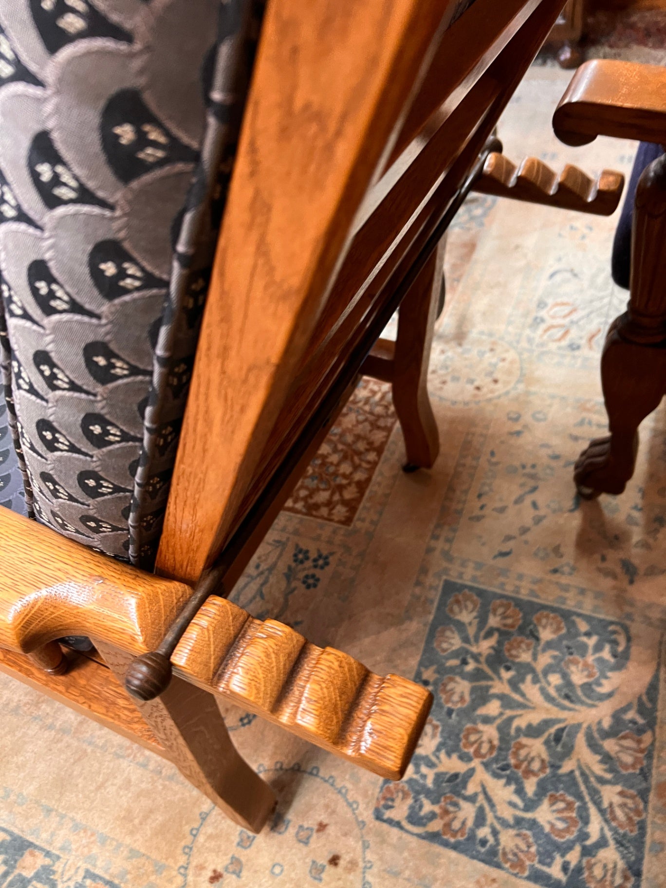 Victorian Antique Oak Morris Recliner Chair New Upholstery