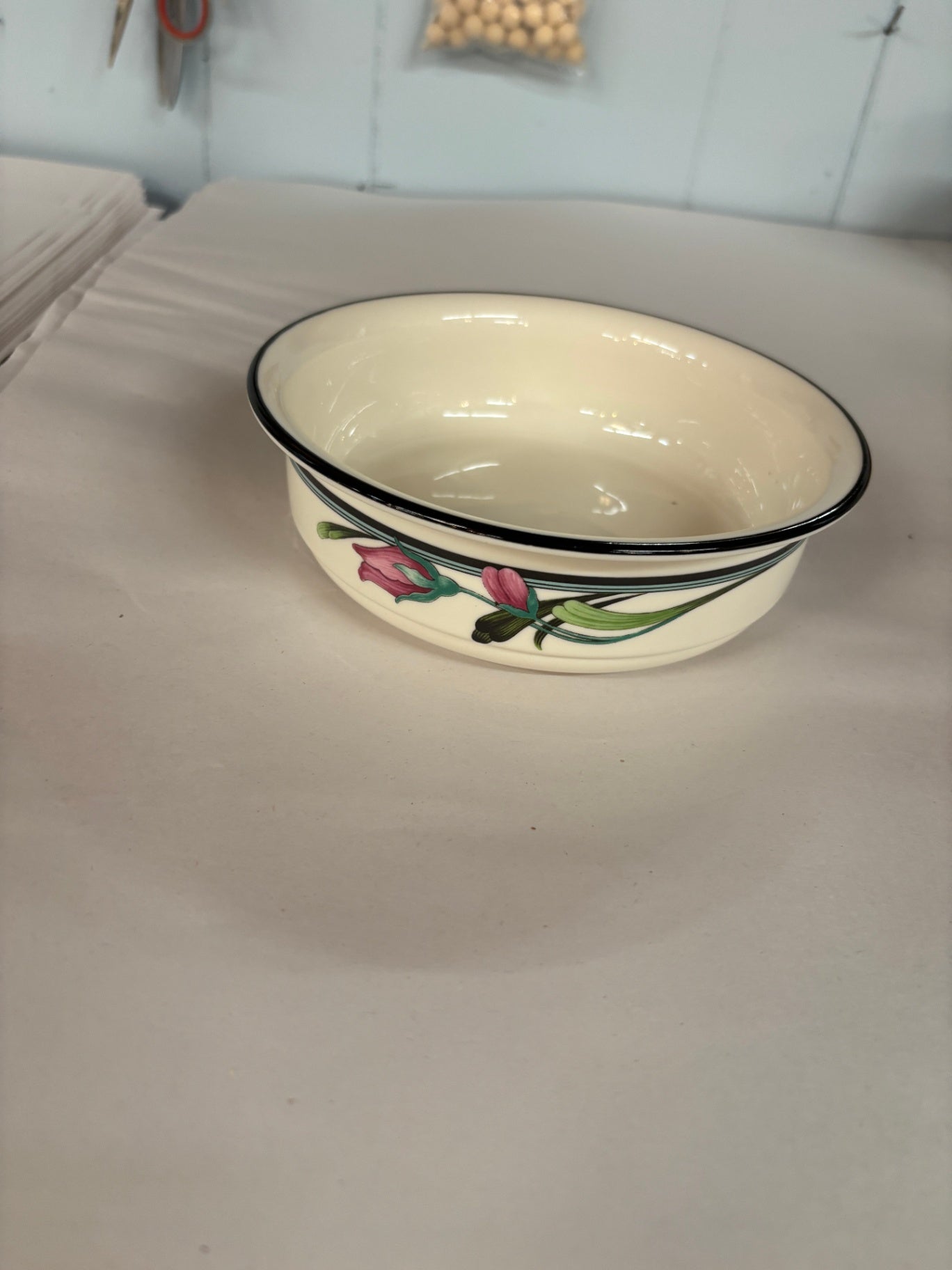 LENOX Chinastone 6.25"Soup / Cereal Bowl Pattern MIDNIGHT BLOSSOMS