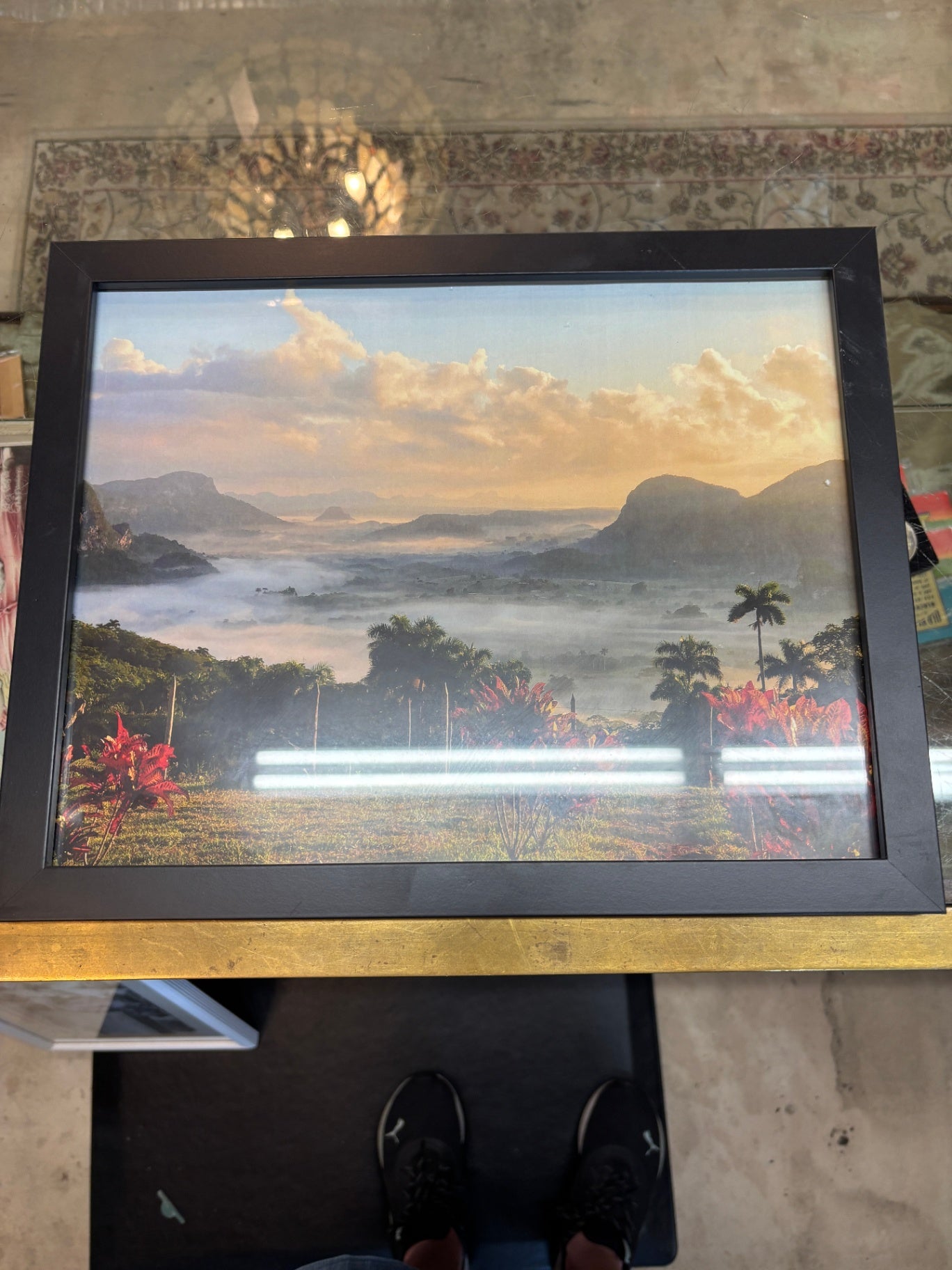 Framed Tropical Mountain Valley Landscape Photograph