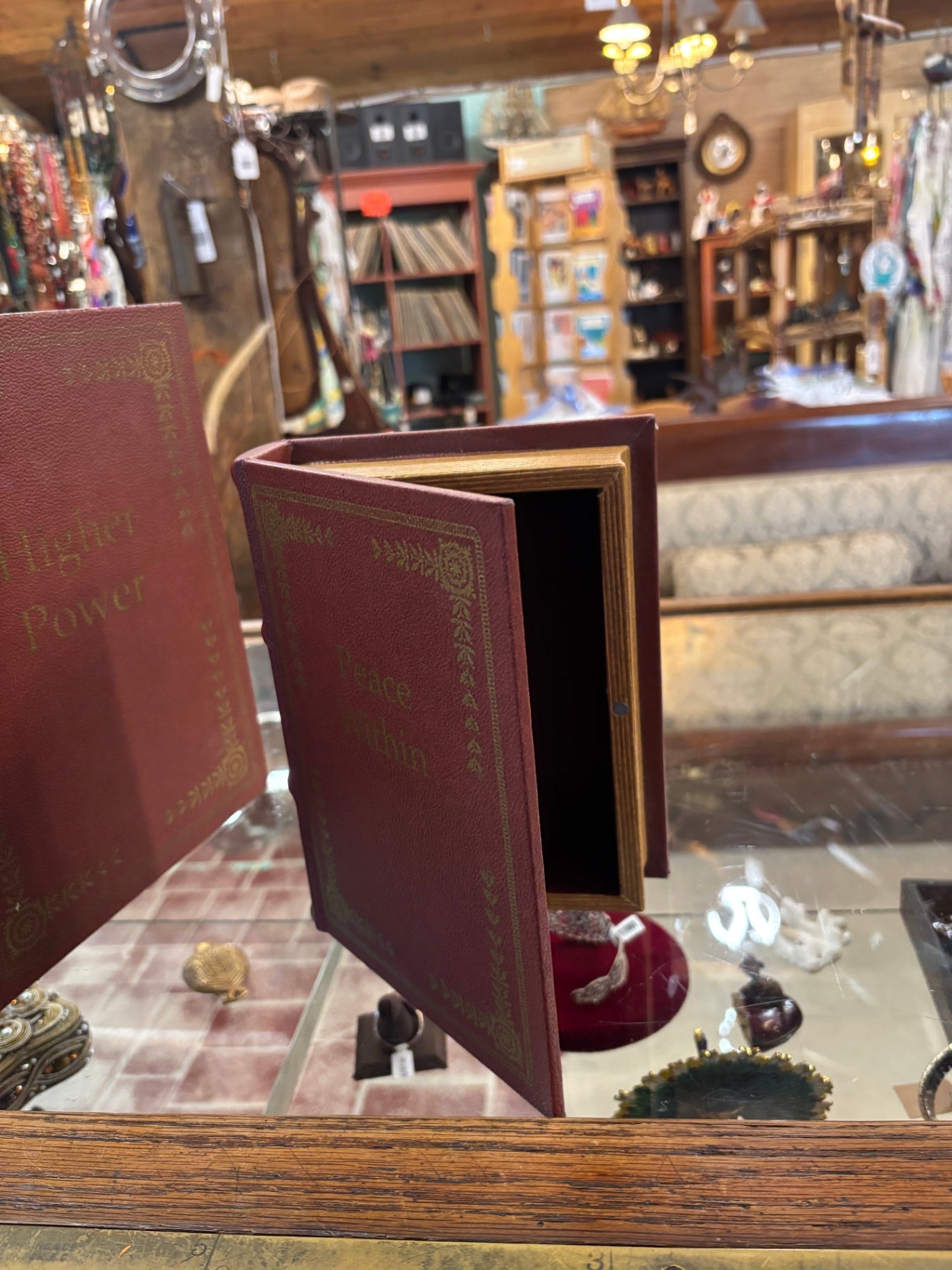 Decorative Faux Book Hidden Storage Box – “Peace Within”