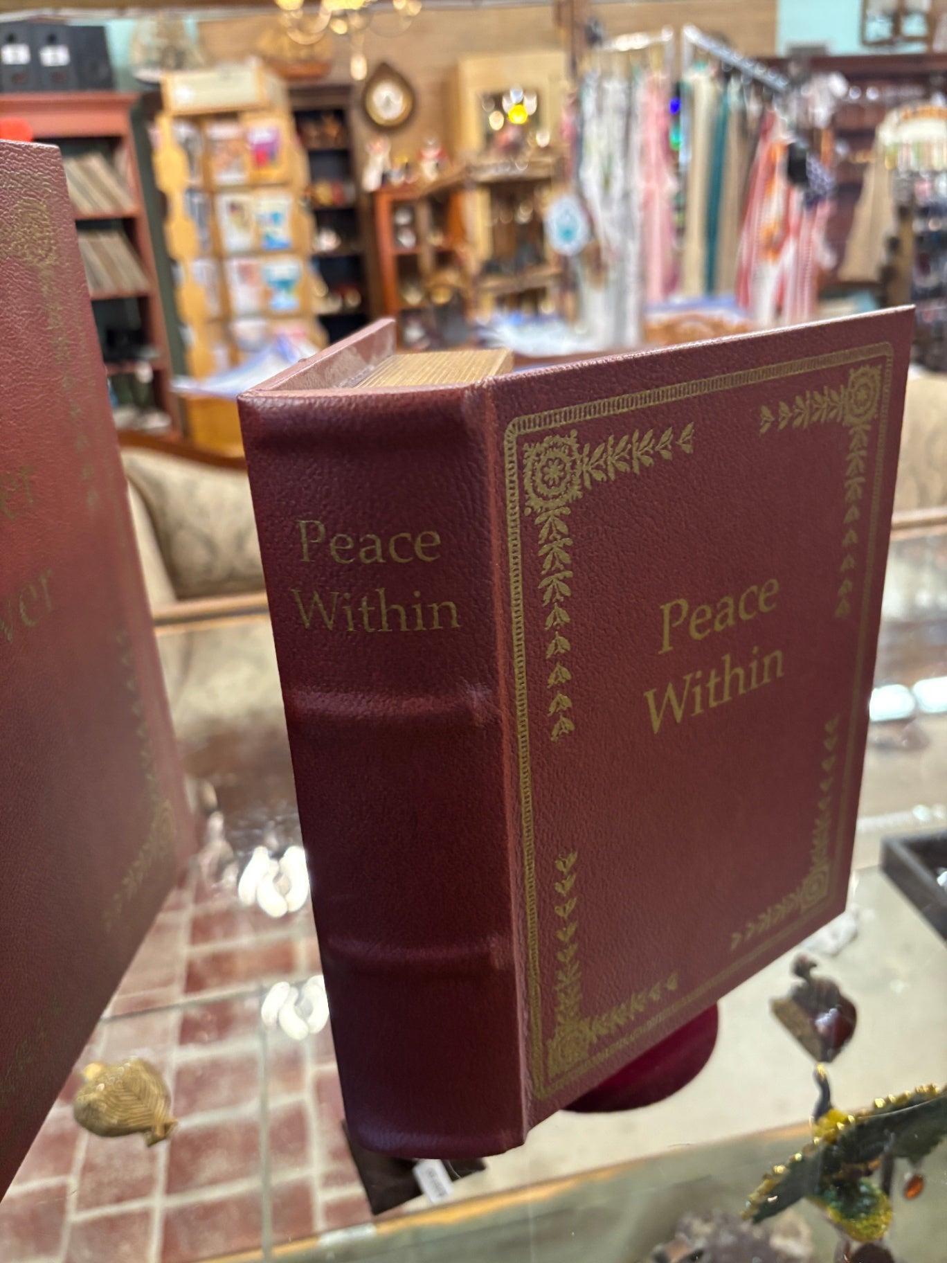 Decorative Faux Book Hidden Storage Box – “Peace Within”