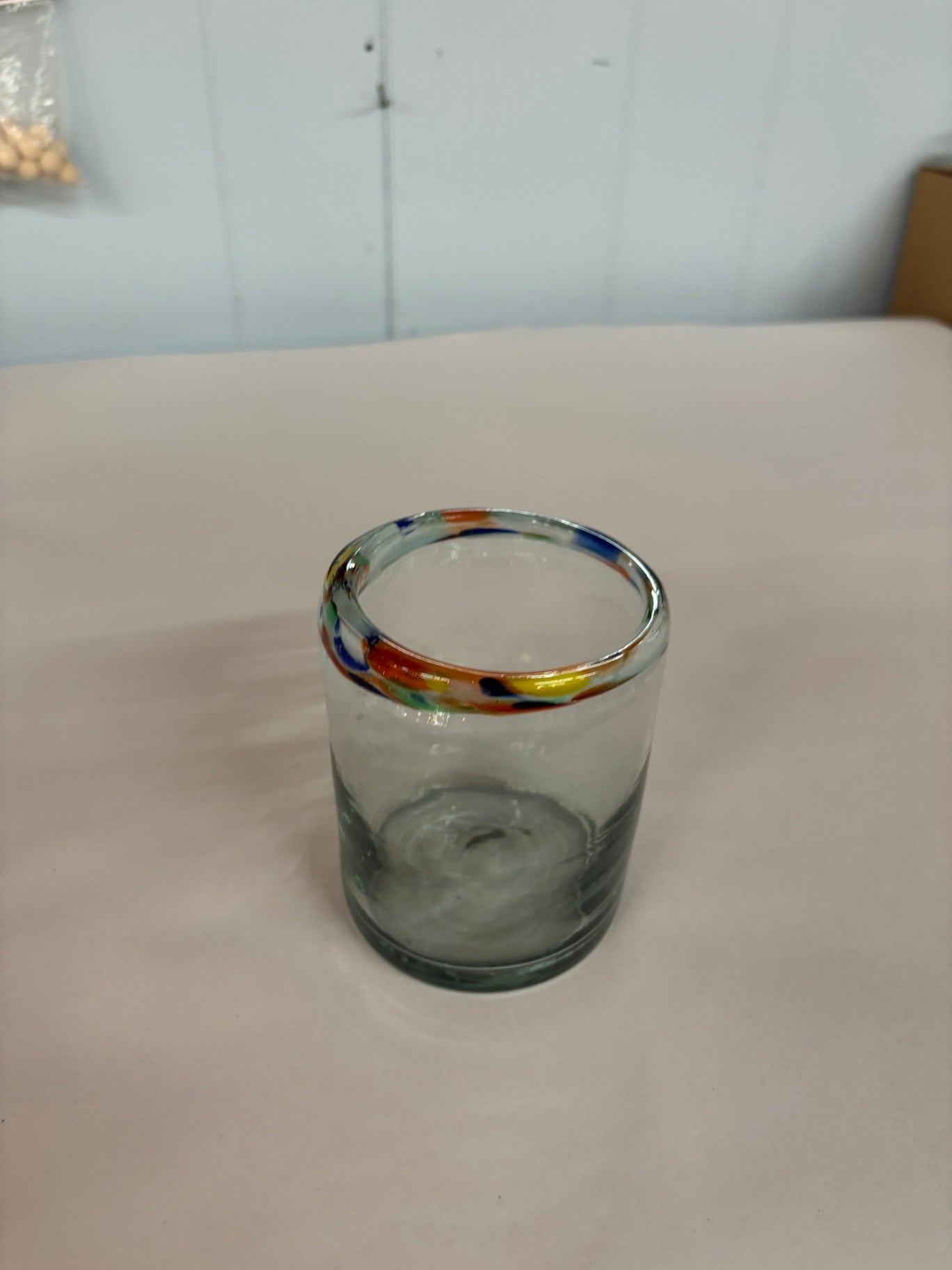Whiskey Glass Colored Brim