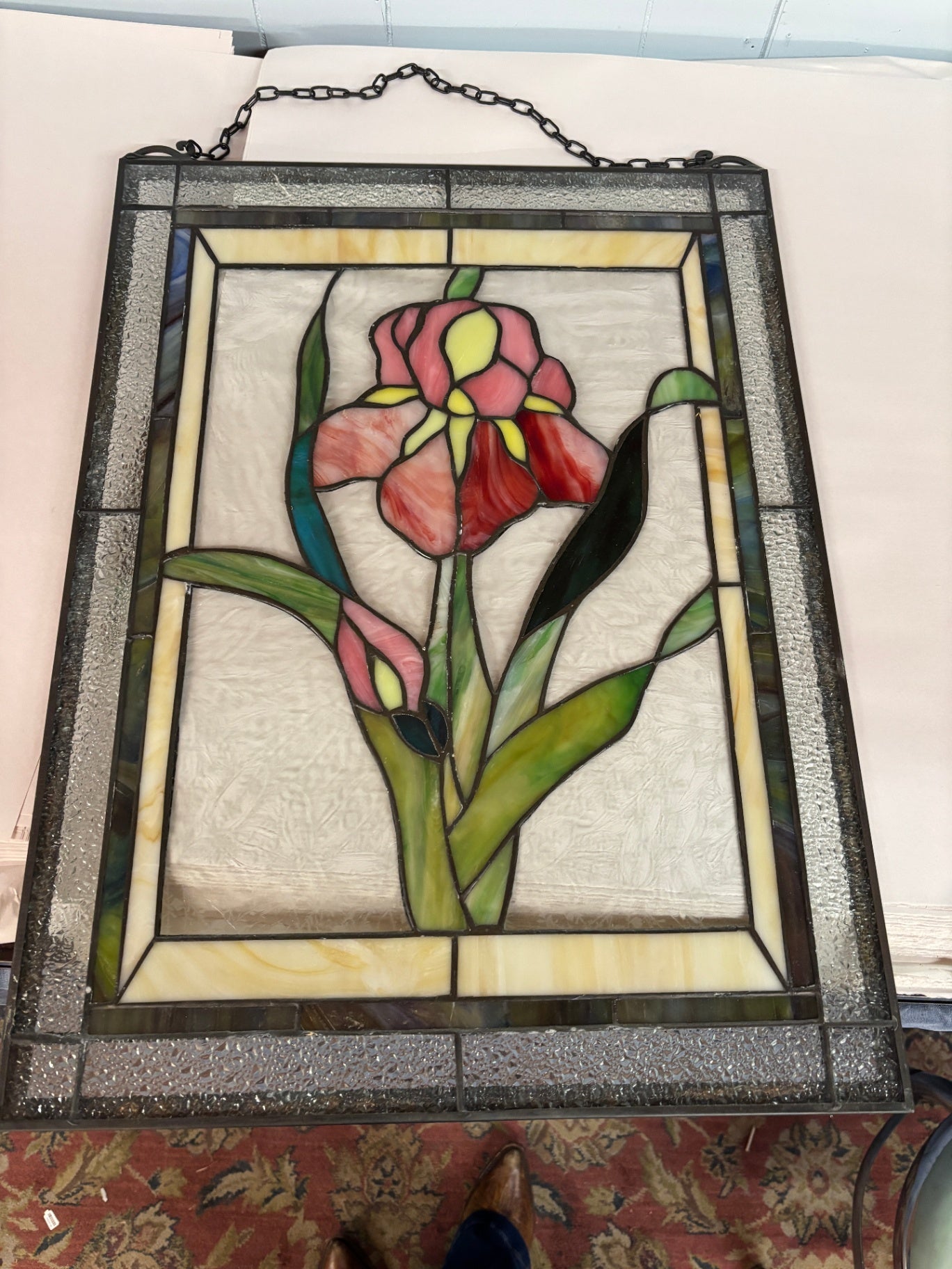  Handcrafted Stained Glass Hanging Panel 