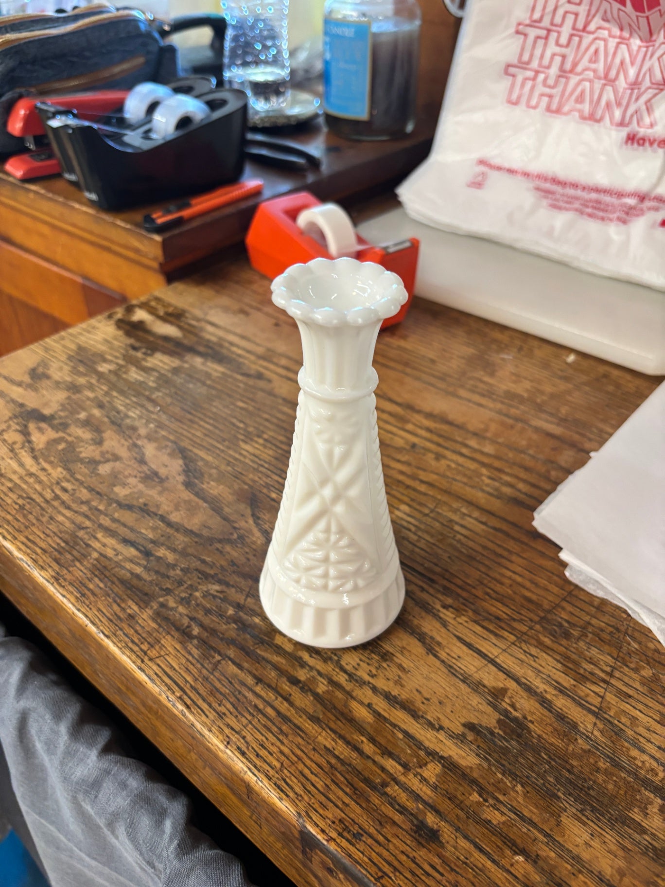 Anchor Hocking Milk White Bud Vase