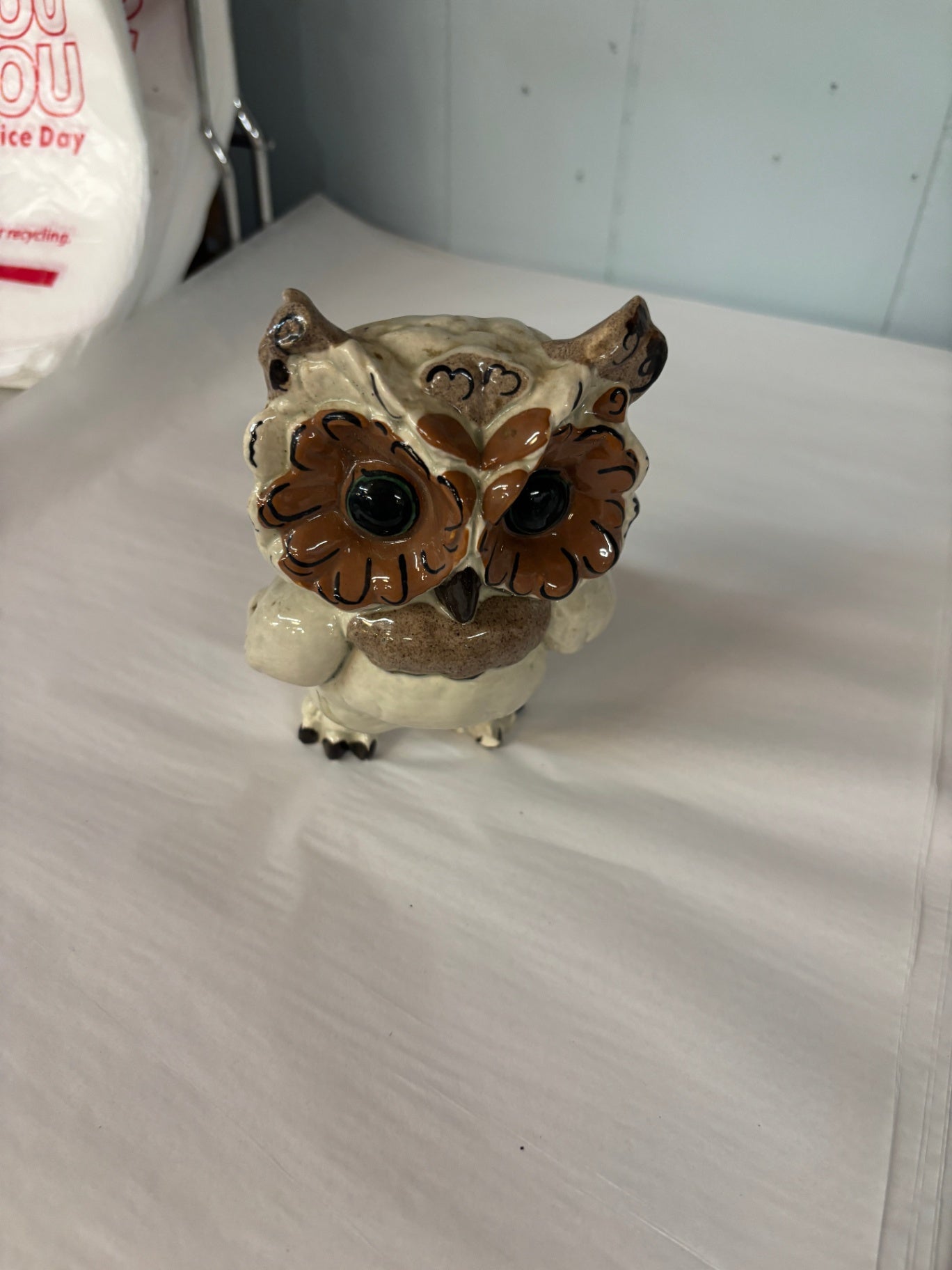 Kay Finch Ceramics Hoot Owl Figurine CA Pottery 6" Brown