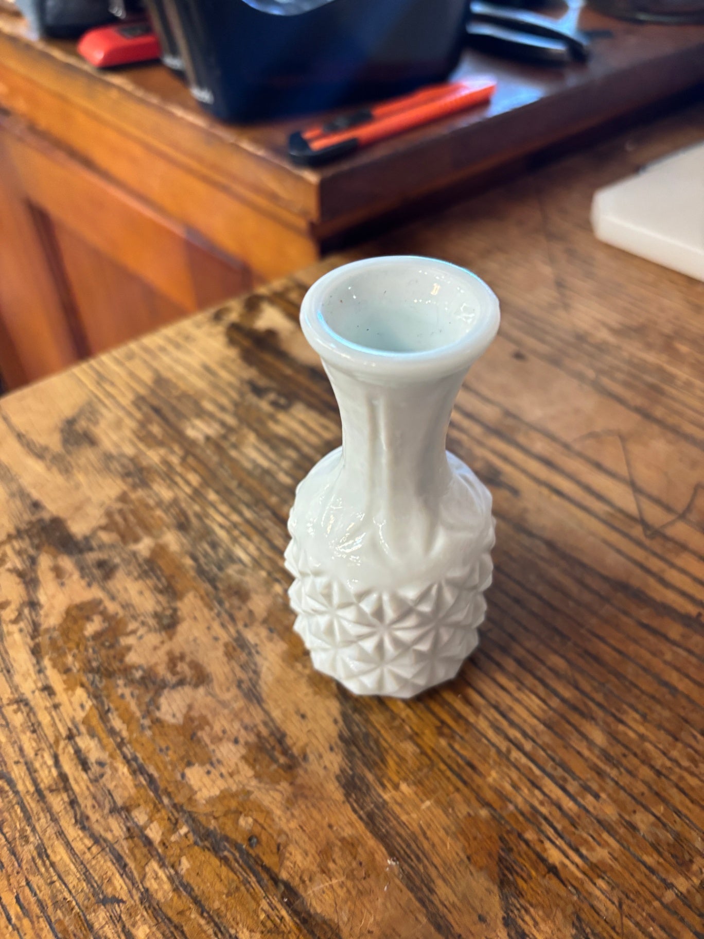 Vintage White Milk Glass Mini Vases