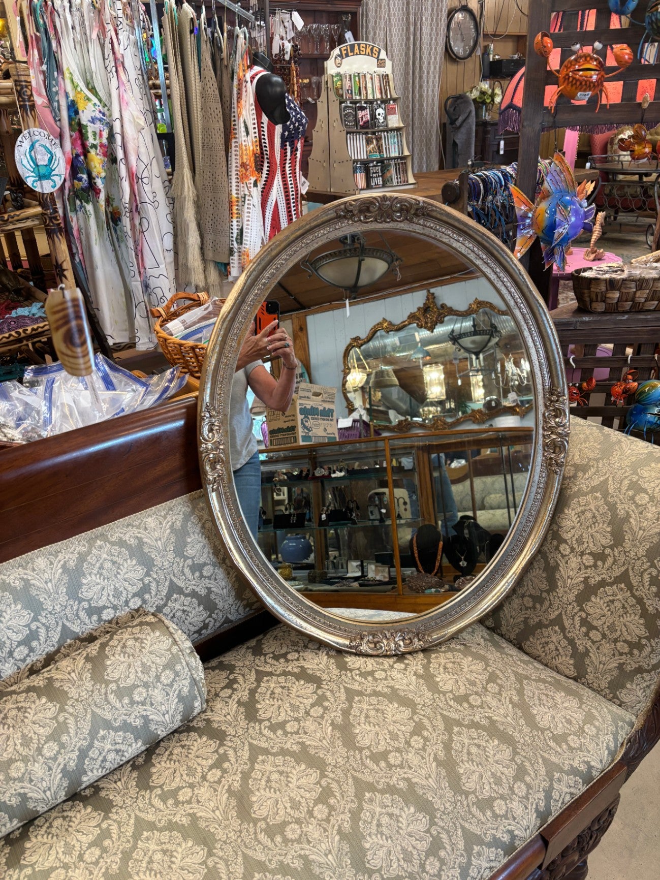 Oval Gold Framed Mirror
