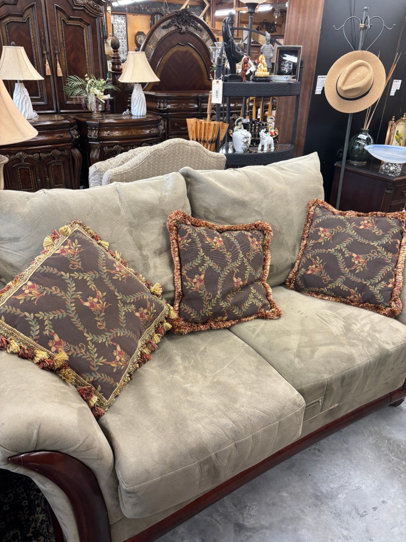 Sage Green love Seat And Sofa