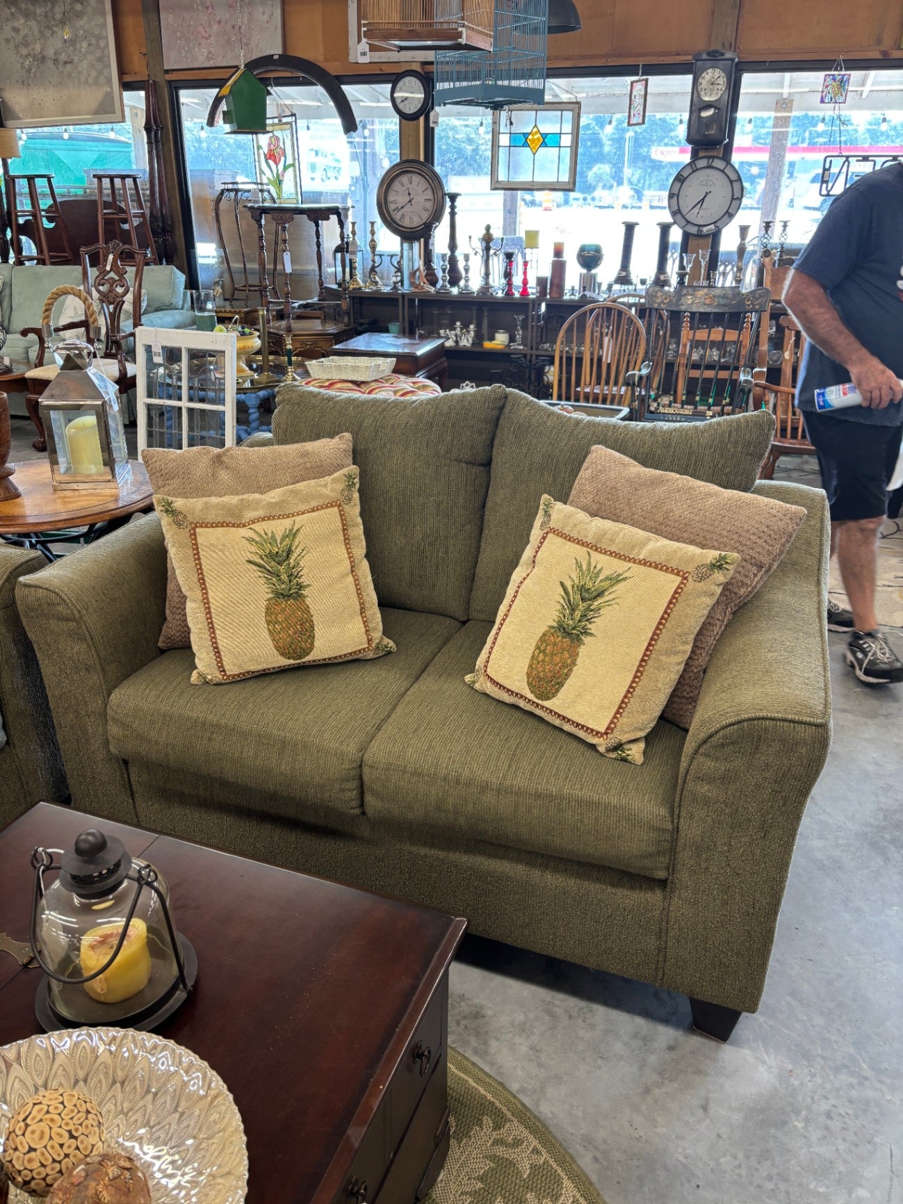 Olive Green Loveseat