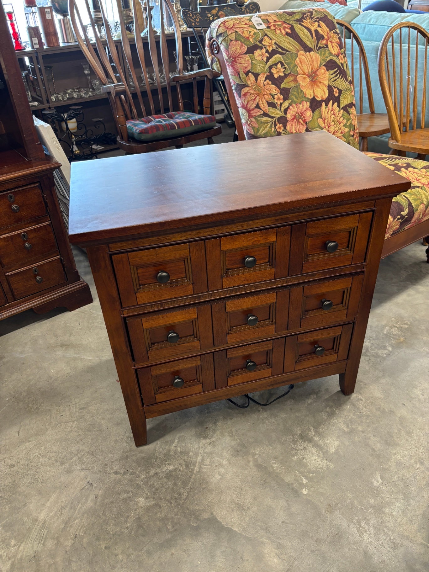 Magnussen Home Harrison Cherry Nightstand with built in electric
