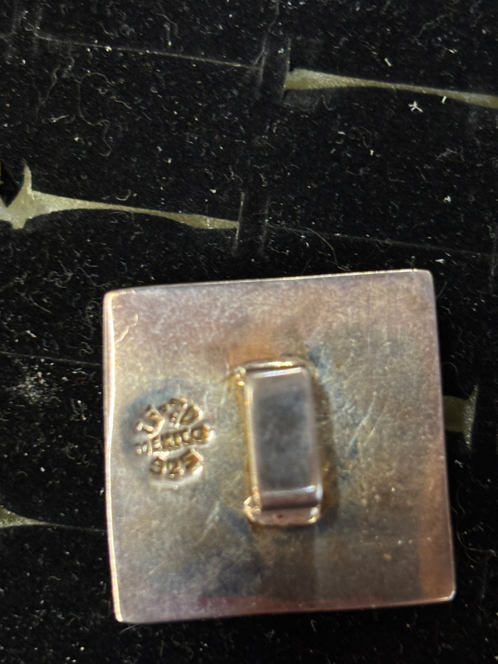 Vintage Large Square Hecho Mexico Pendant 925 Silver