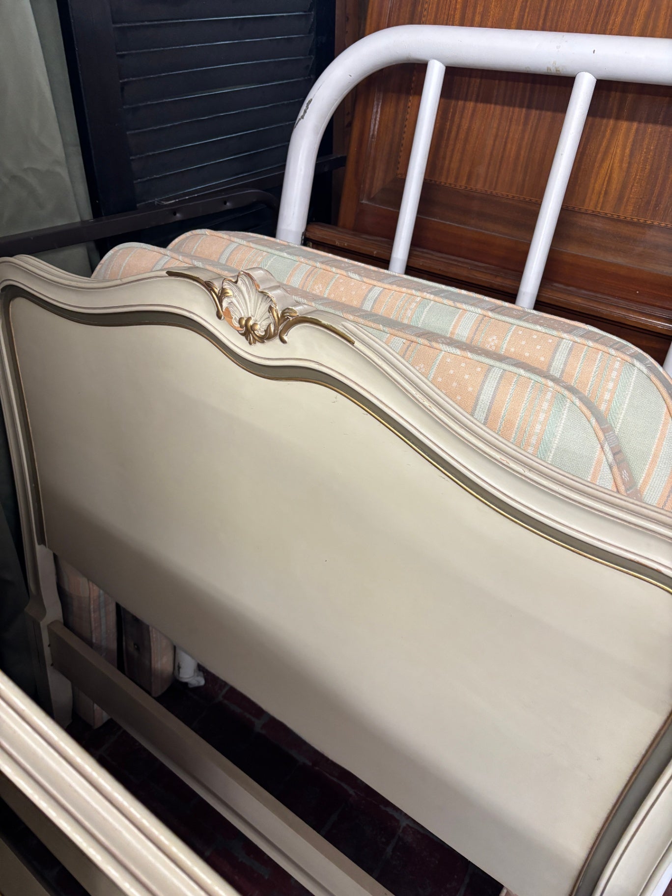 Vintage French Provincial headboard and footboard