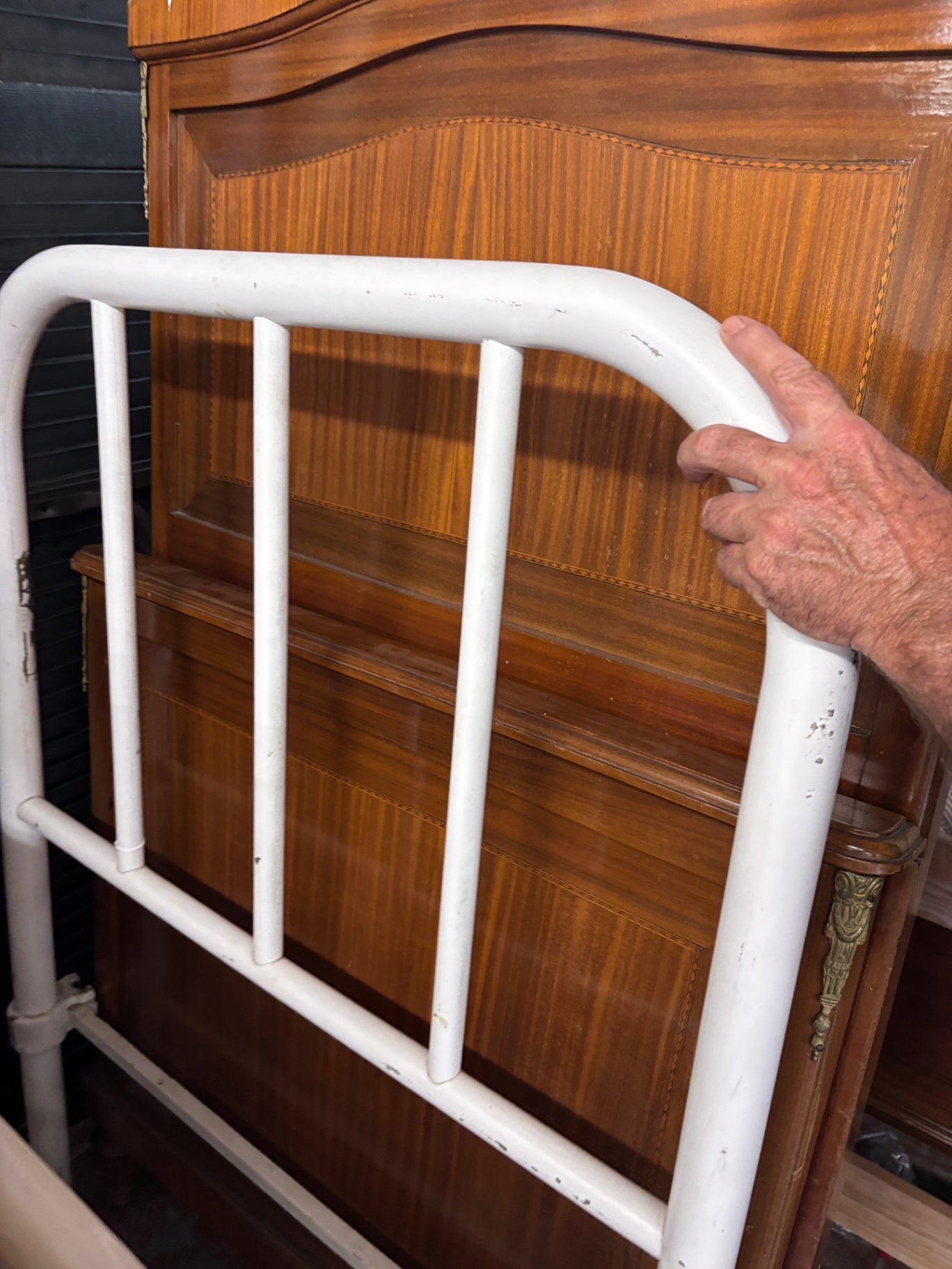 White Iron Headboard and Footboard