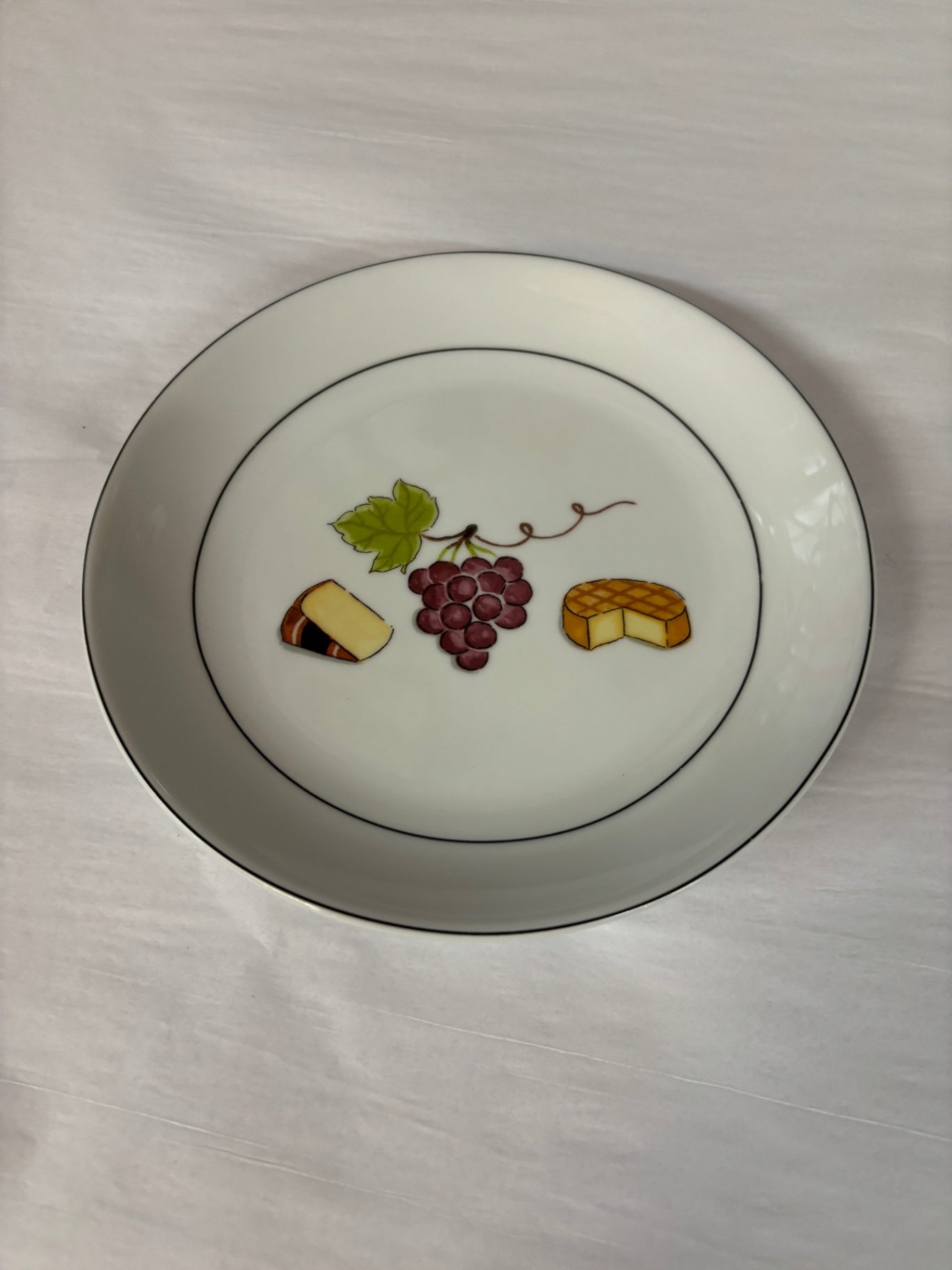 6 Nancy Green For Crate & Barrel Fruit Fromage Appetizer Cheese Plates 6,5”