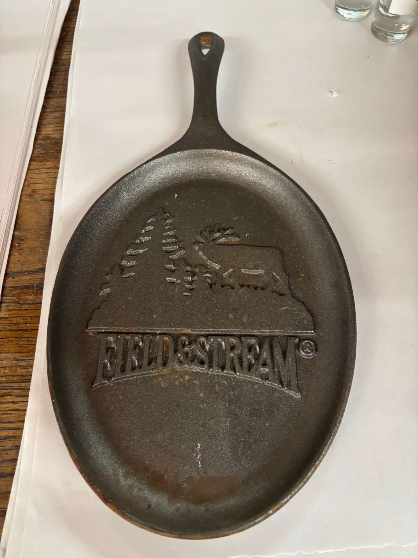 Vintage Field & Stream Oval Cast Iron Griddle / Fish Pan (Manufactured by Lodge)